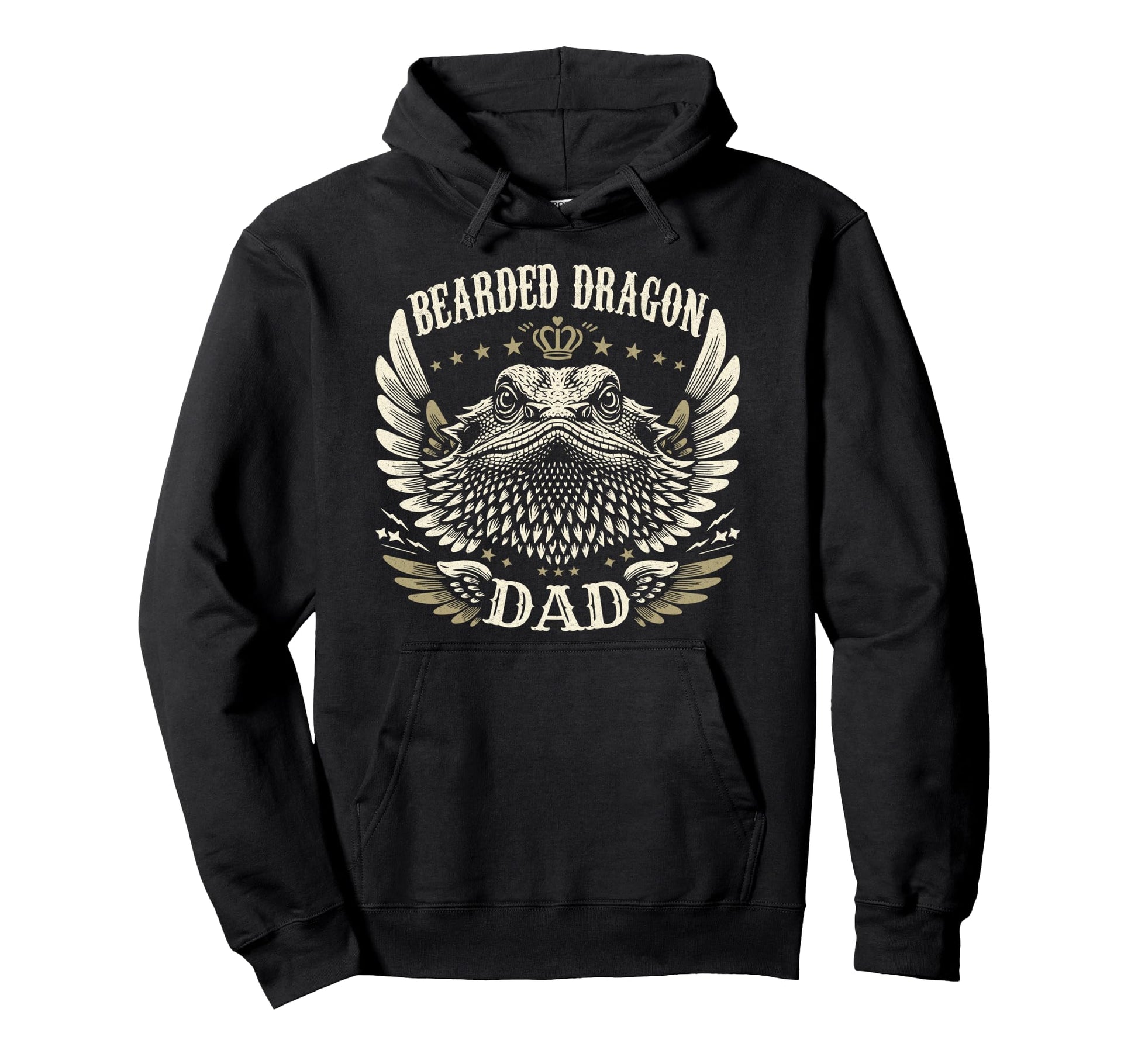 Bearded Dragon Dad Biker Wings Hoodie - Casual Everyday Wear for Adults - T-Shirt, Sweatshirt, Hoodie