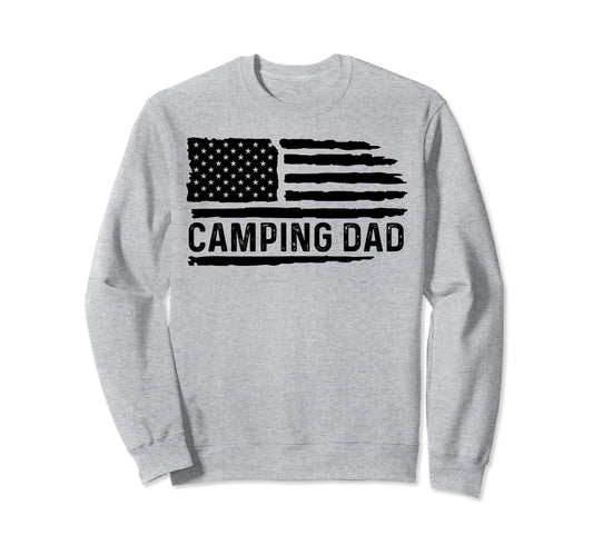 Camping Dad Usa Flag Camper Daddy Sweatshirt - Streetwear Style for Adults - T-Shirt, Sweatshirt, Hoodie