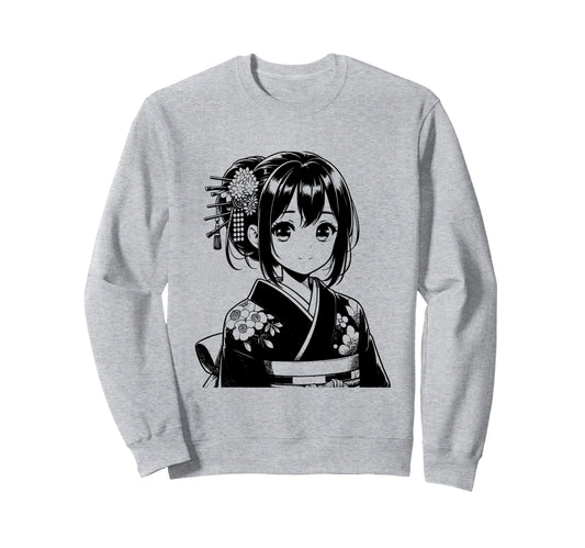 Cartoon K Pop Anime Yukata Kimono Sweatshirt - Streetwear Style Unisex - T-Shirt, Sweatshirt, Hoodie