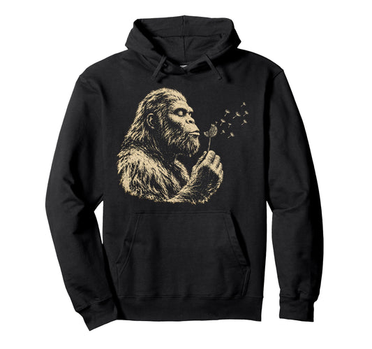 Blowing Wishes Funny Bigfoot Blowing Hoodie - Graphic Print Men Women - T-Shirt, Sweatshirt, Hoodie