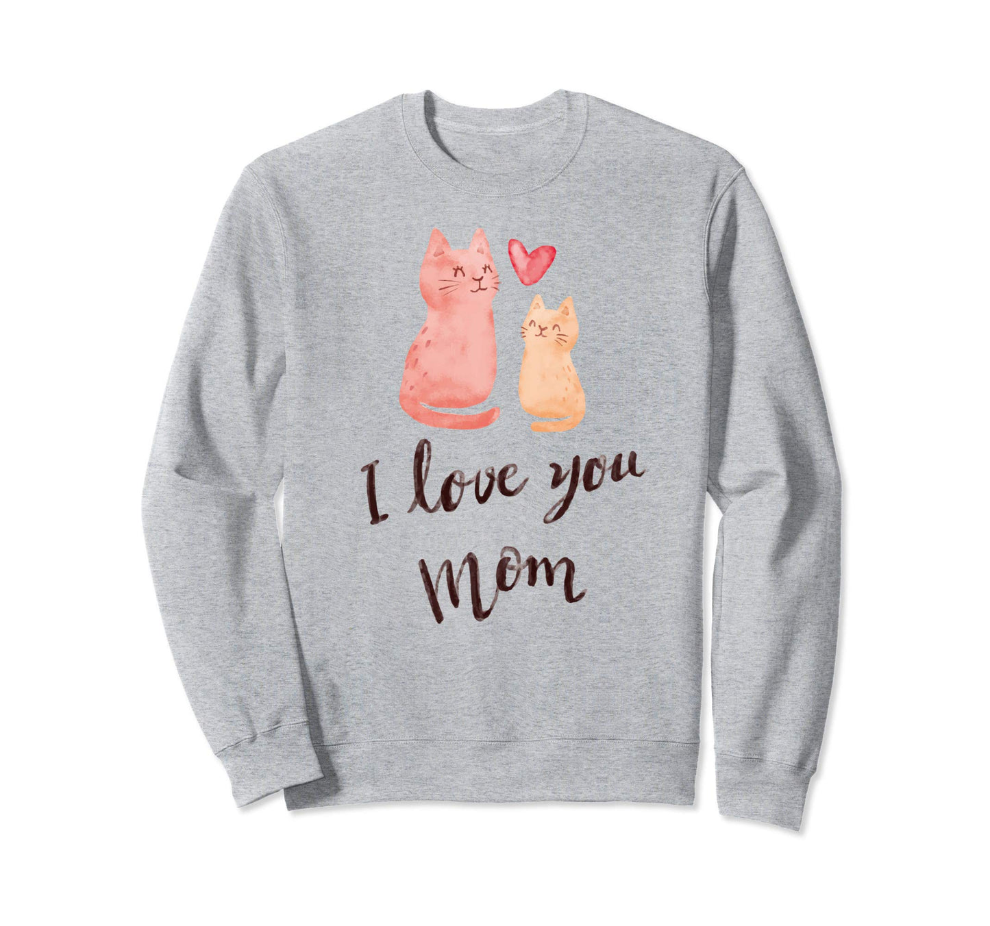 I Love You Mom Cat Parent Child Sweatshirt - Minimalist Print for Adults - T-Shirt, Sweatshirt, Hoodie
