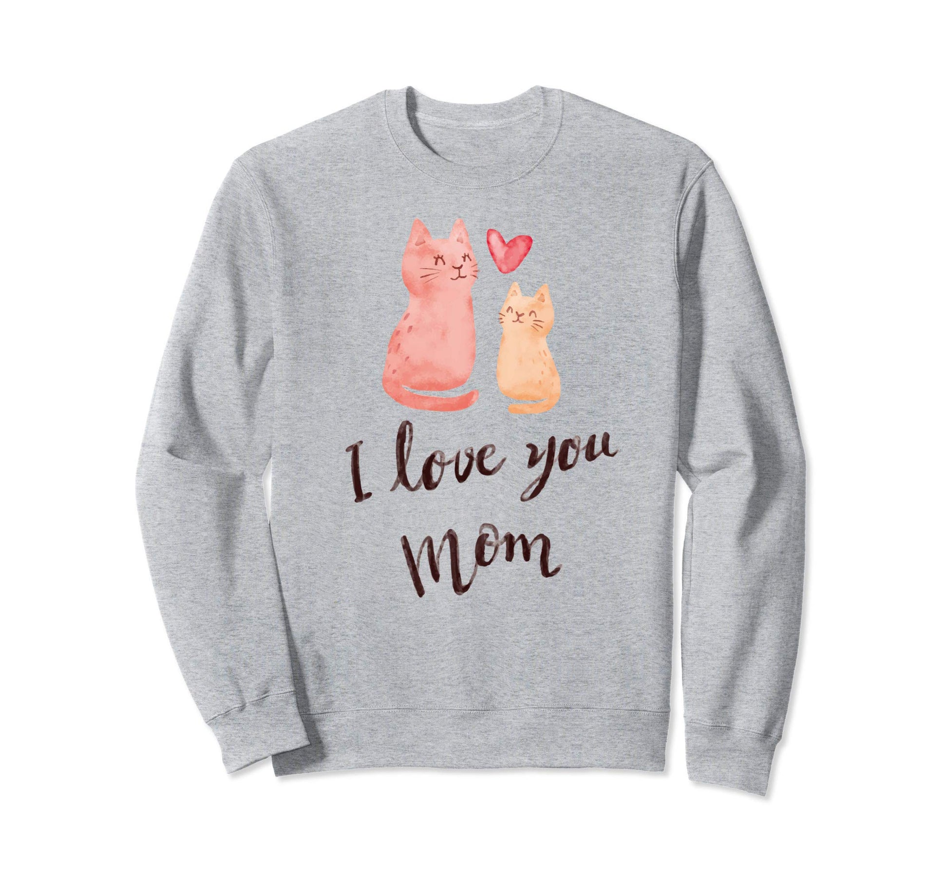 I Love You Mom Cat Parent Child Sweatshirt - Minimalist Print for Adults - T-Shirt, Sweatshirt, Hoodie