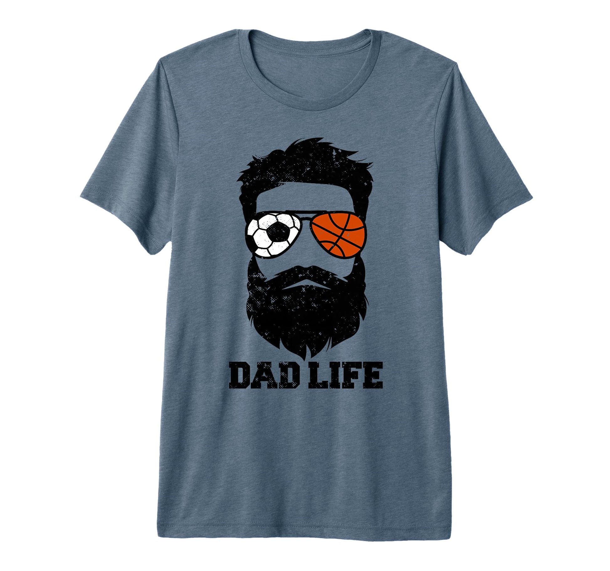 Mens Soccer Basketball Dad Messy Hair T-Shirt - Trendy Graphic Unisex - T-Shirt, Sweatshirt, Hoodie