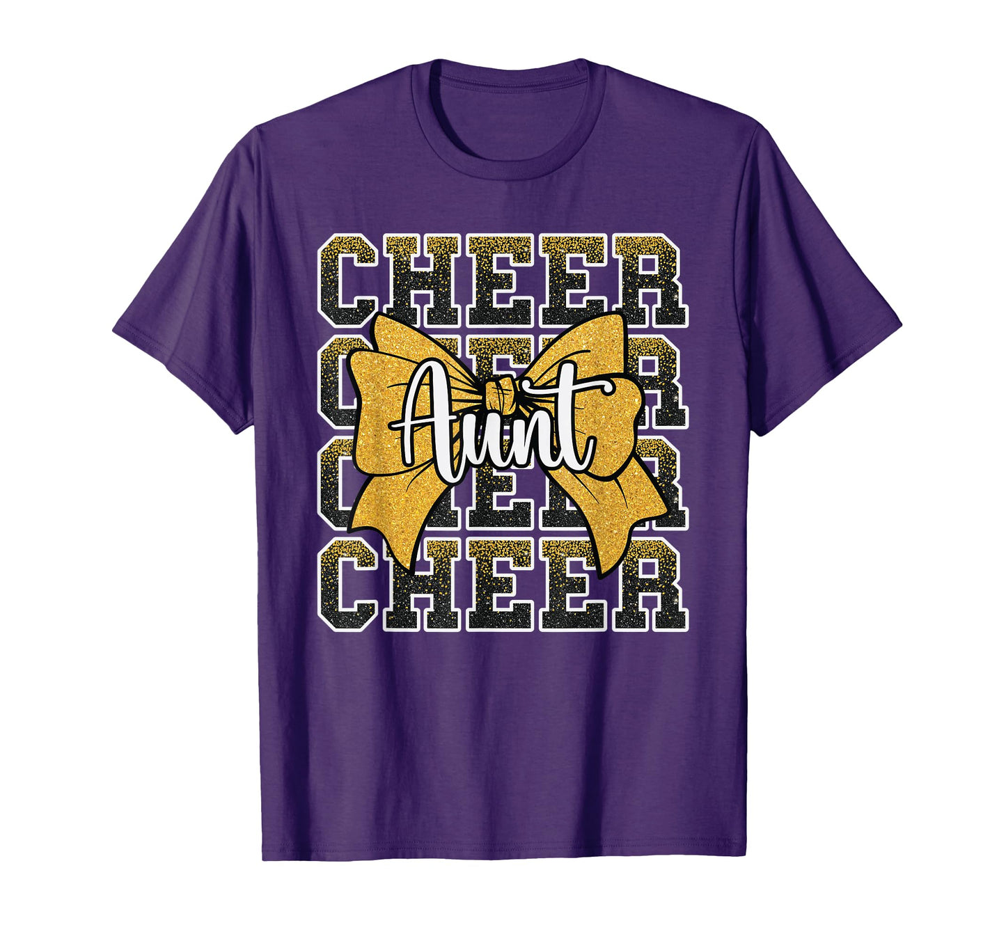 Cheer Aunt Auntie Bow Sport T-Shirt - Aesthetic Graphic for Adults - T-Shirt, Sweatshirt, Hoodie