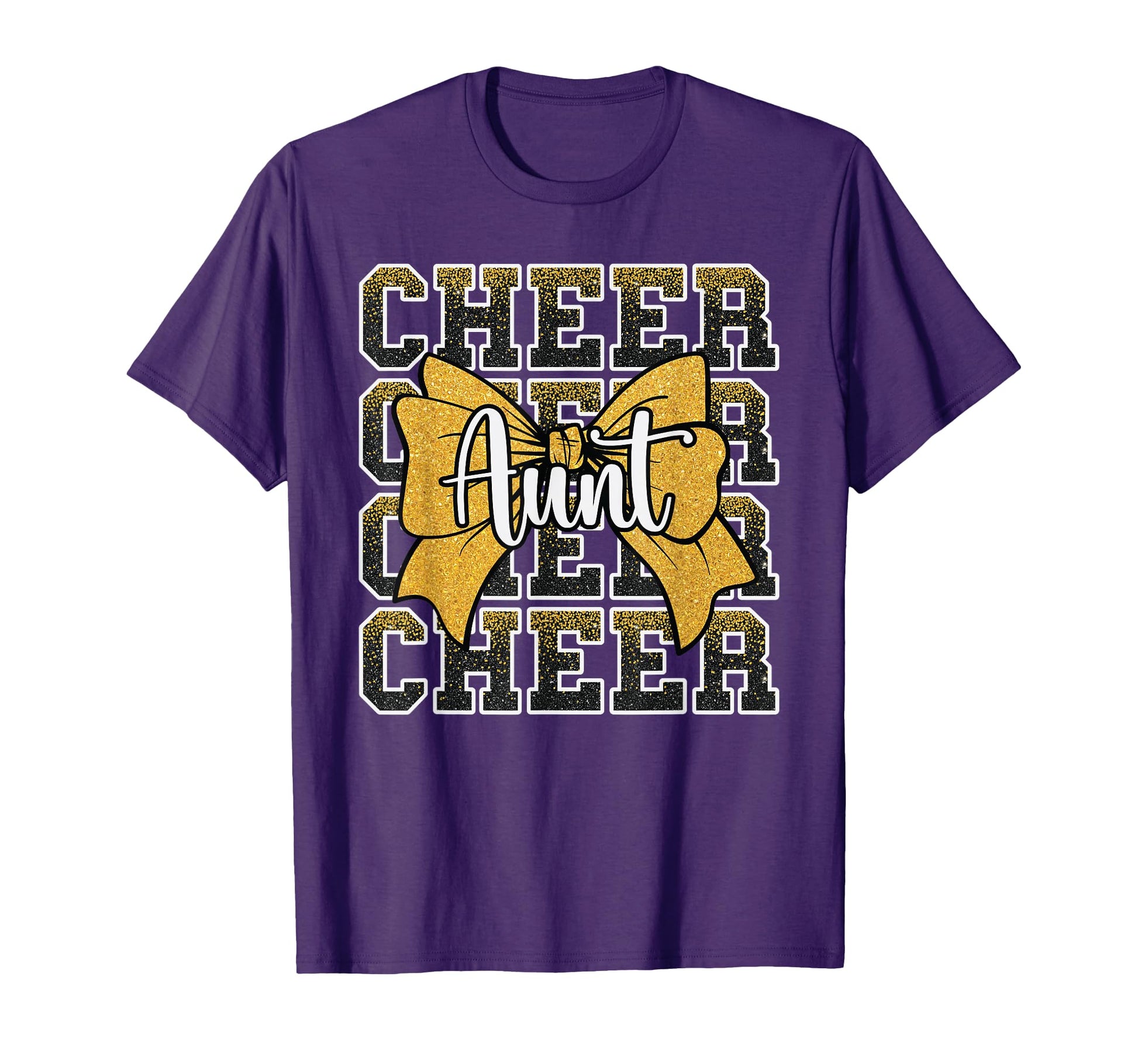 Cheer Aunt Auntie Bow Sport T-Shirt - Aesthetic Graphic for Adults - T-Shirt, Sweatshirt, Hoodie