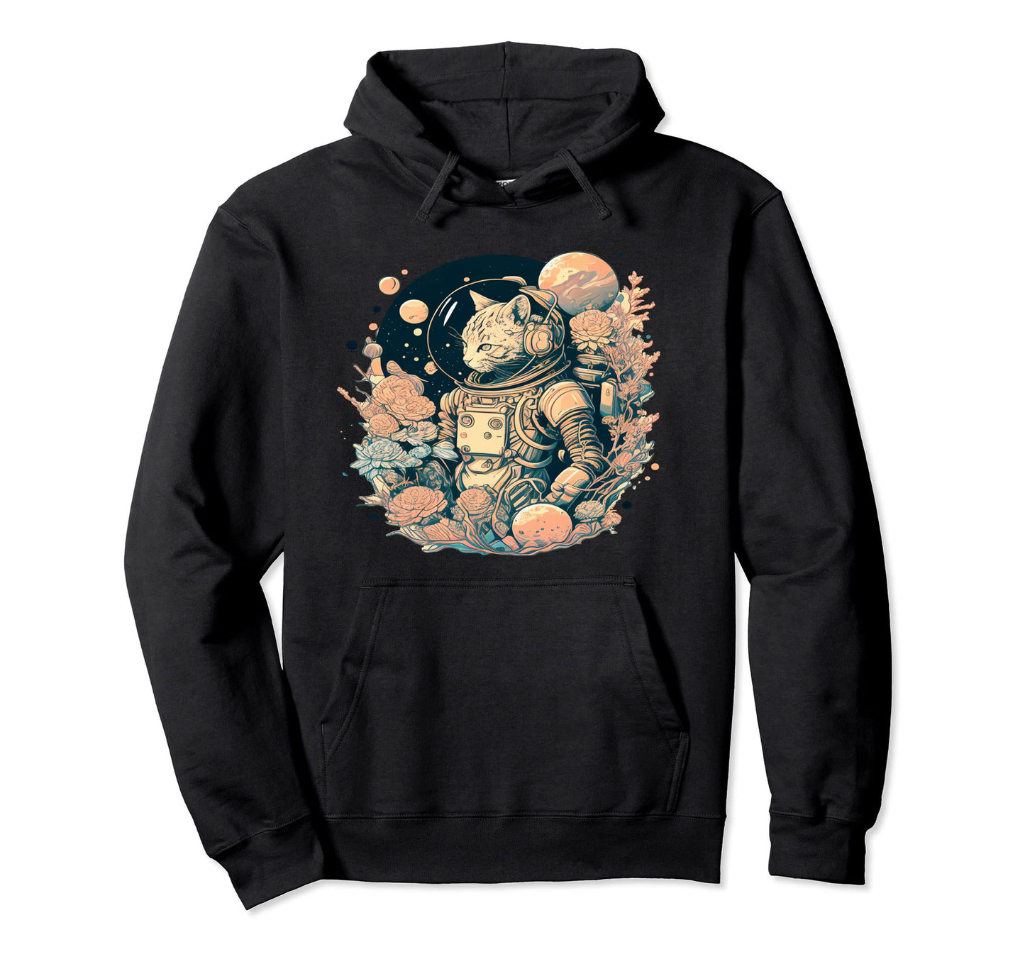 Abstract Creative Astronaut Cat Pop Color Hoodie - Unique Graphic Men Women - T-Shirt, Sweatshirt, Hoodie