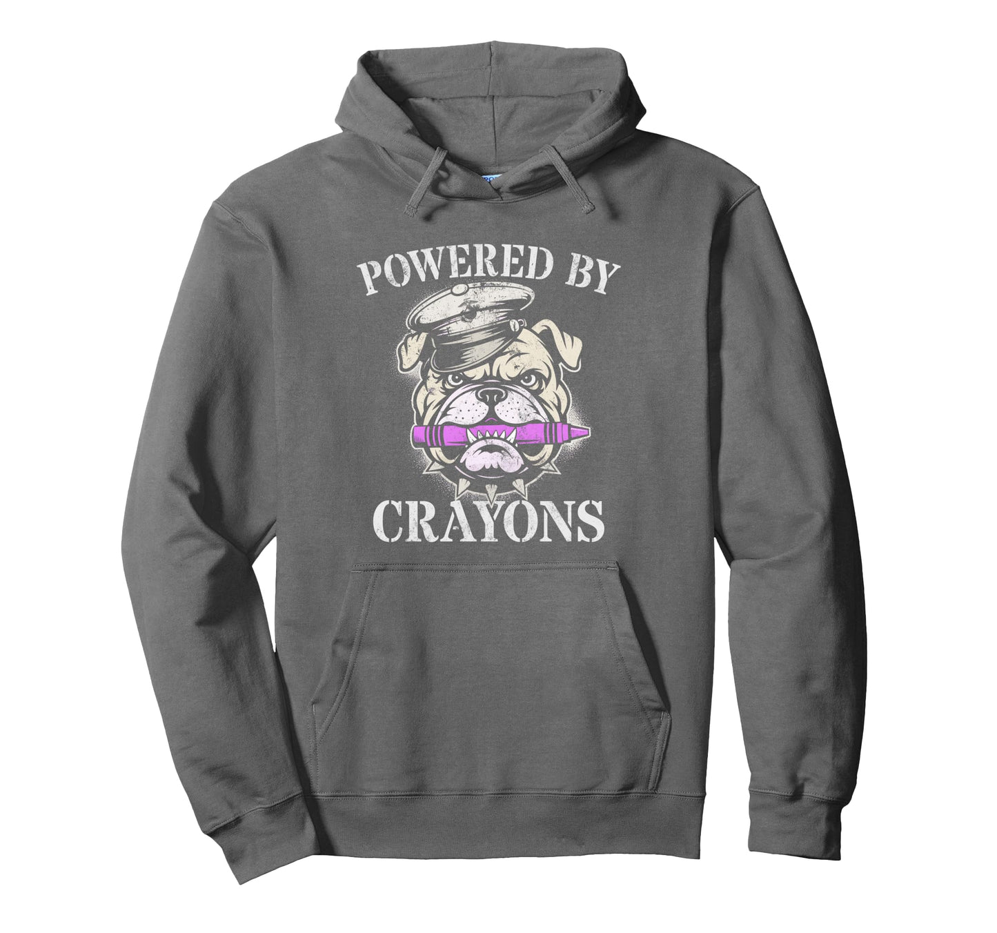 Powered Crayons Soldier Dad Team Hoodie - Fun Novelty Design for Adults - T-Shirt, Sweatshirt, Hoodie