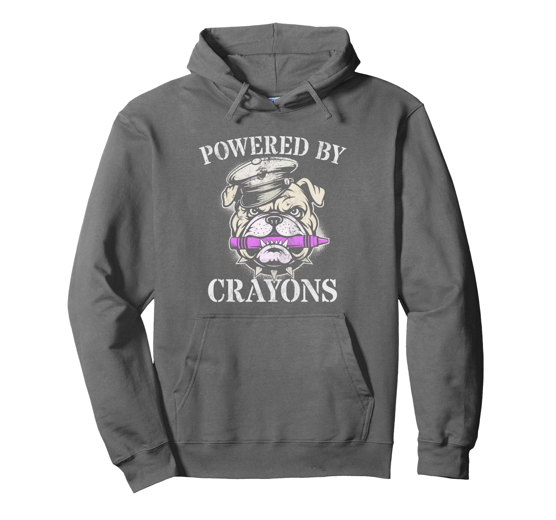 Powered Crayons Soldier Dad Team Hoodie - Fun Novelty Design for Adults - T-Shirt, Sweatshirt, Hoodie