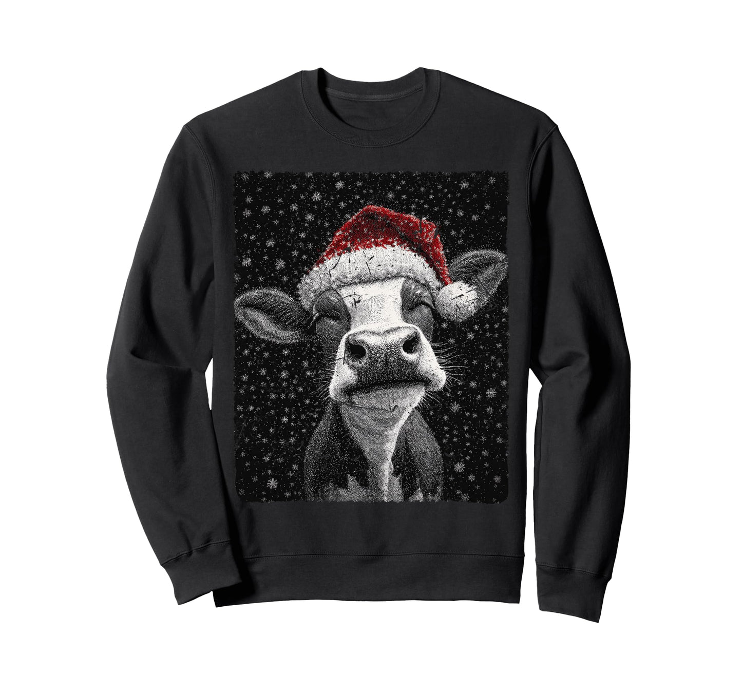 Pop Art Cow Winter Designer Sweatshirt - Custom Art Print Unisex - T-Shirt, Sweatshirt, Hoodie