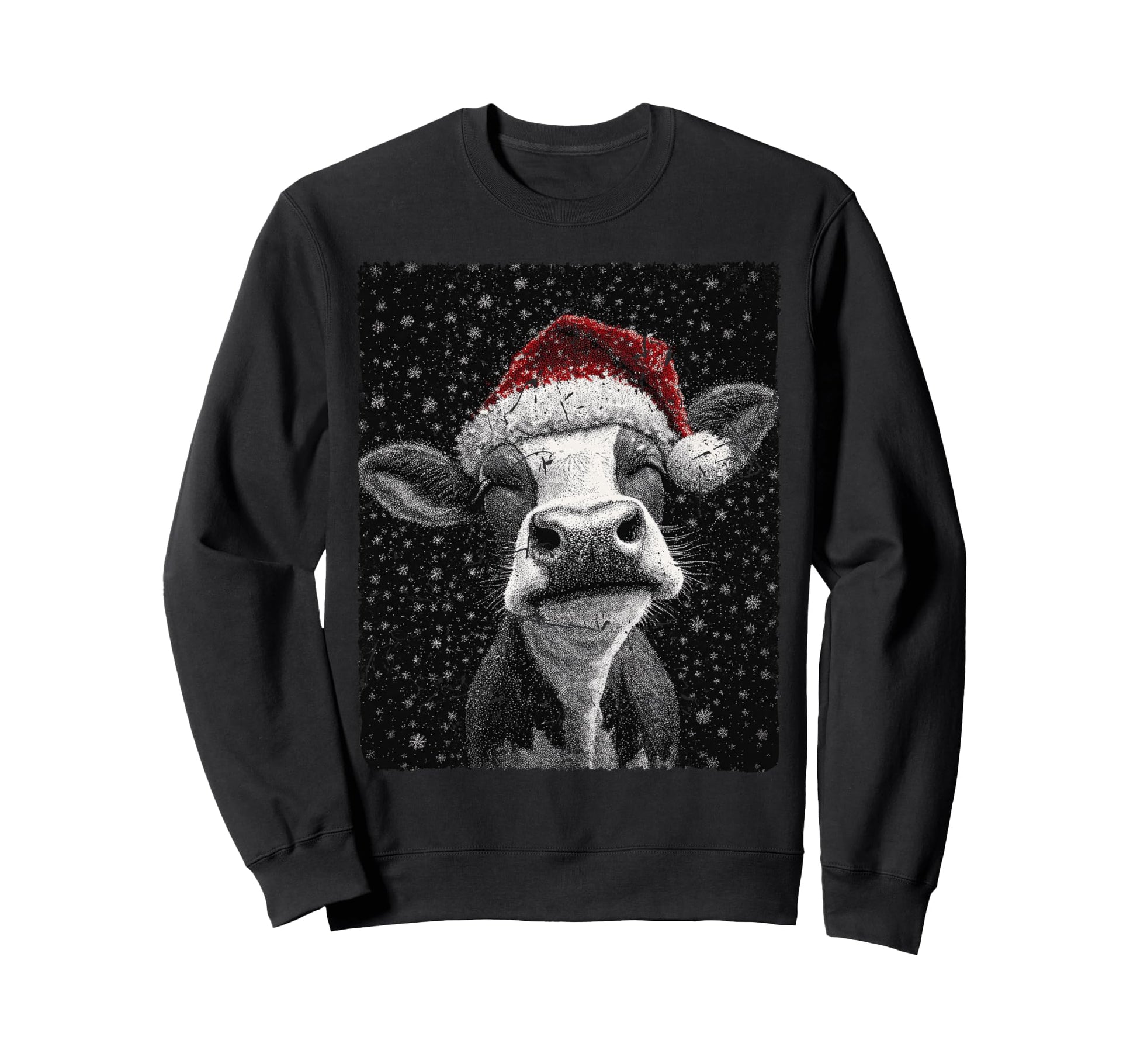 Pop Art Cow Winter Designer Sweatshirt - Custom Art Print Unisex - T-Shirt, Sweatshirt, Hoodie