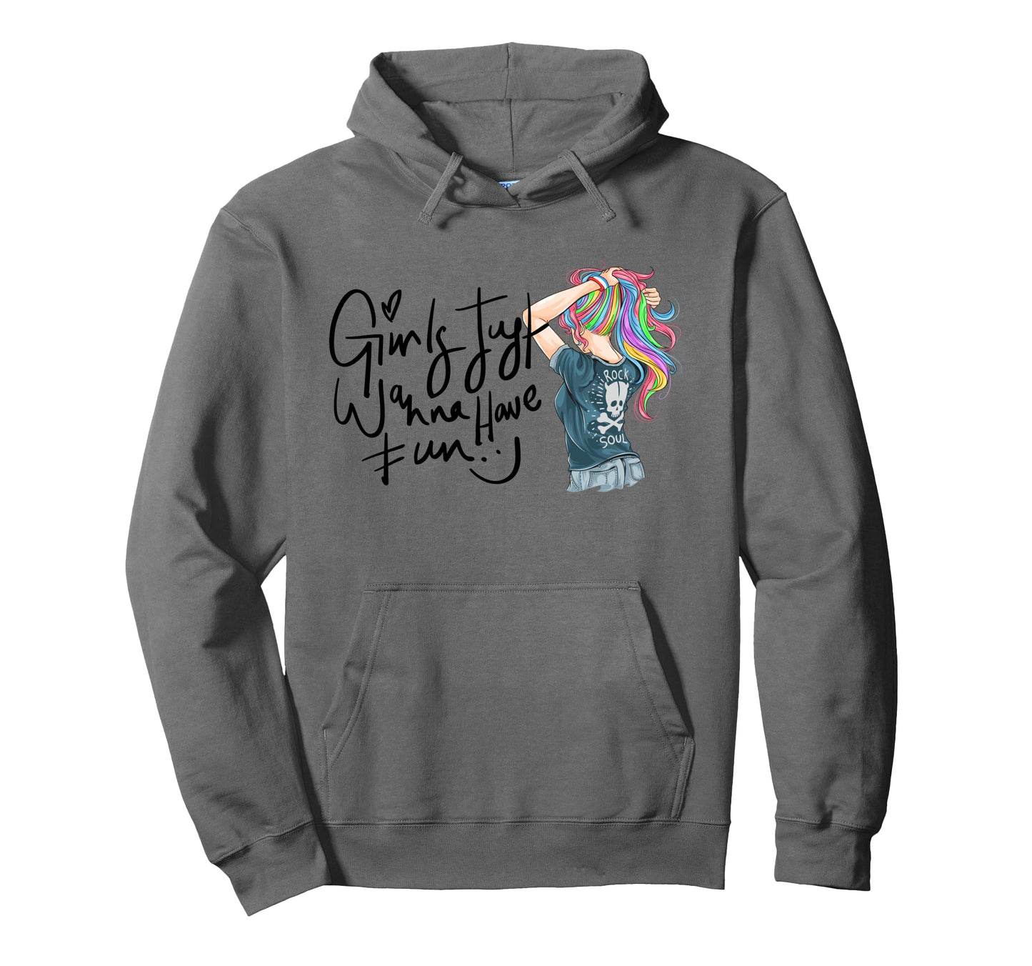 Just Wanna Have Fun Wow Pop Art Hoodie - Unique Graphic for Adults - T-Shirt, Sweatshirt, Hoodie