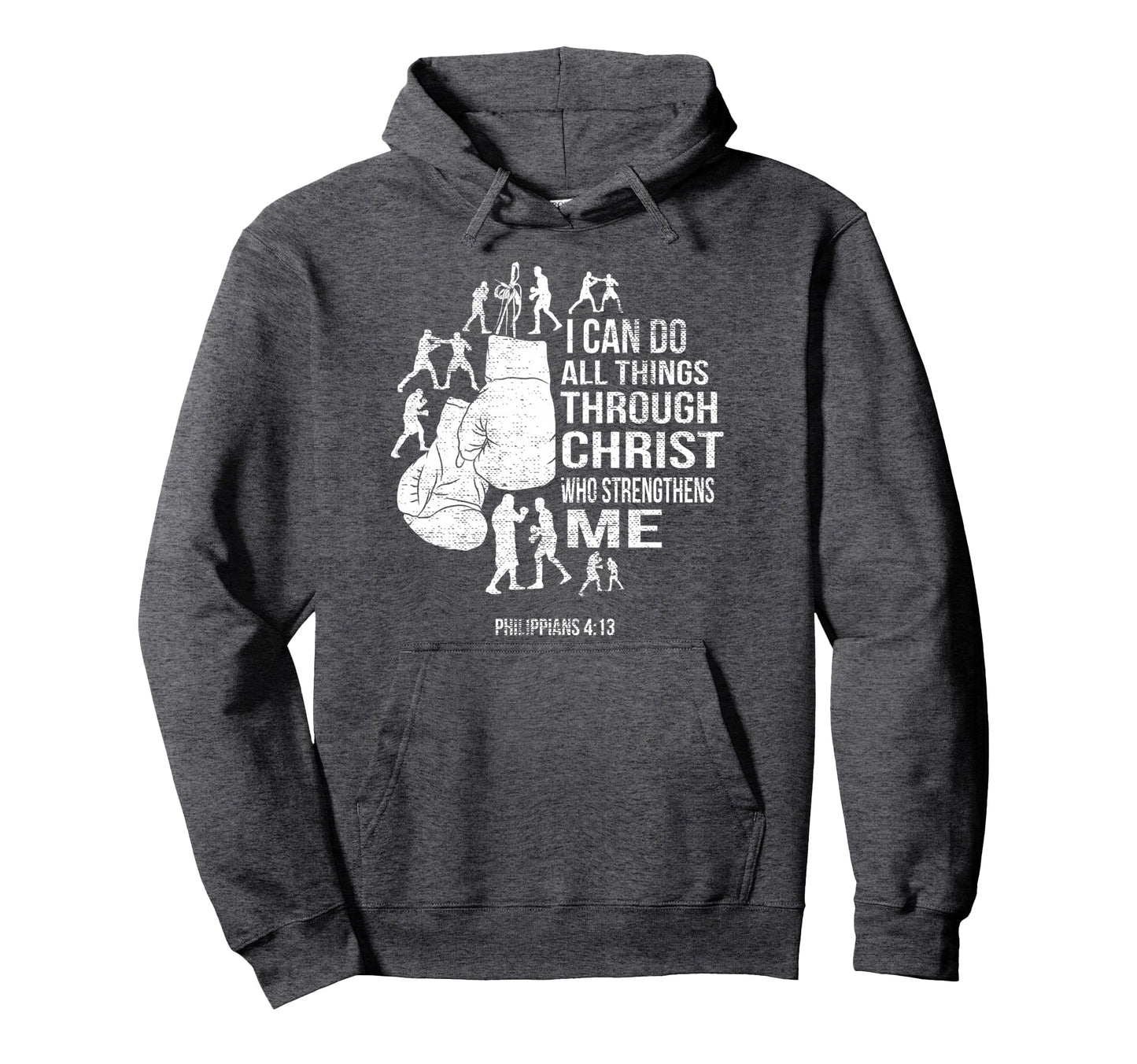 Philippians 4 13 Religious Boxing Funny Hoodie - Aesthetic Graphic Unisex - T-Shirt, Sweatshirt, Hoodie