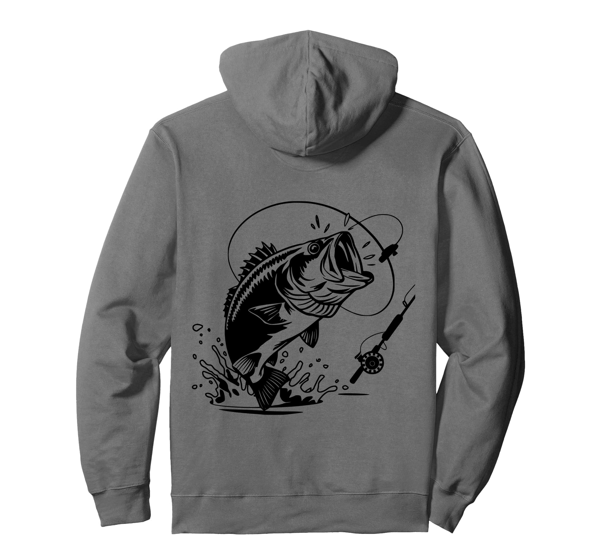 Funny Dad Bass Fishing Fish Jumping Hoodie - Casual Everyday Wear Unisex - T-Shirt, Sweatshirt, Hoodie