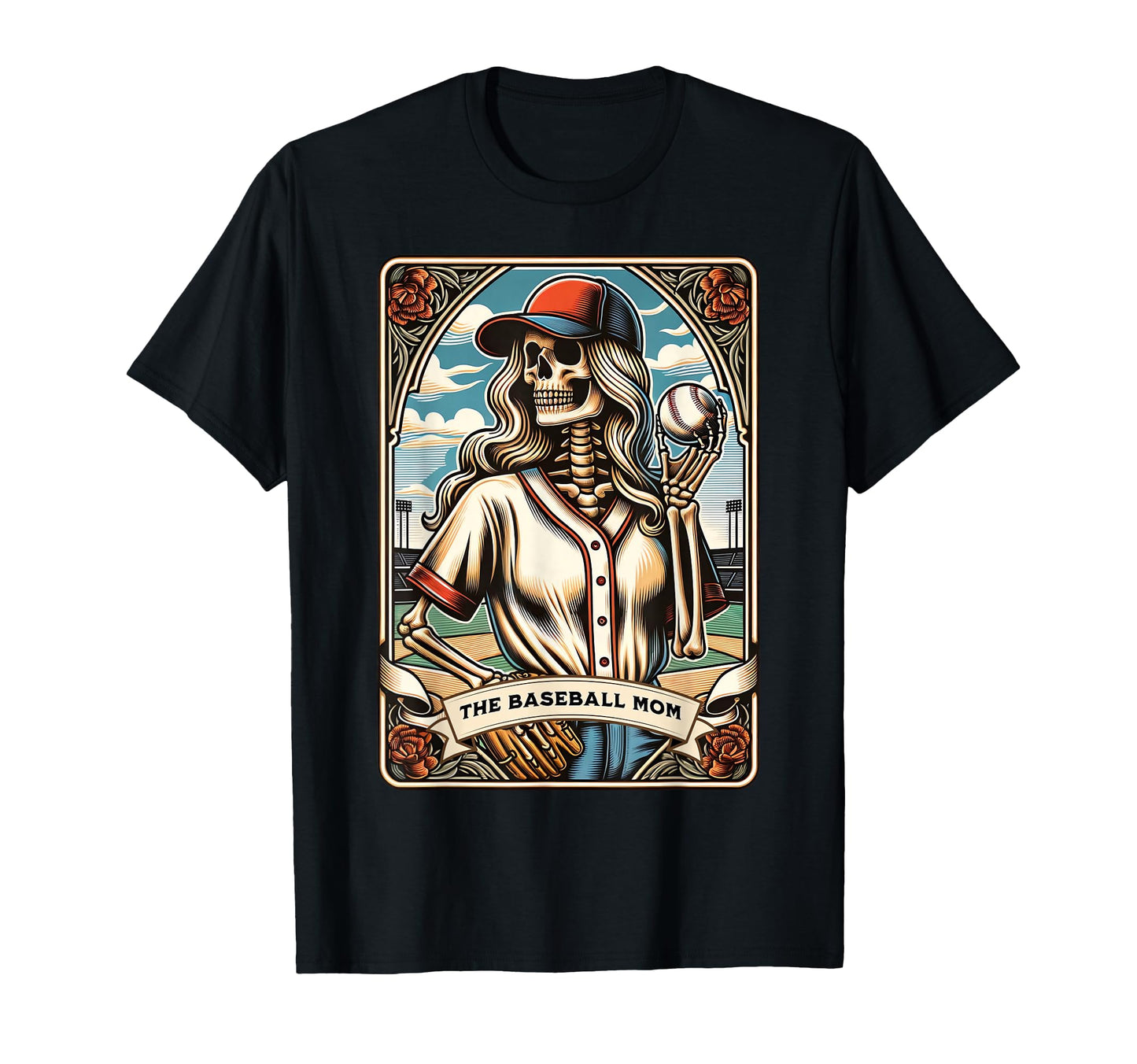 Baseball Mom Skeleton Tarot Card T-Shirt - Casual Everyday Wear Unisex - T-Shirt, Sweatshirt, Hoodie