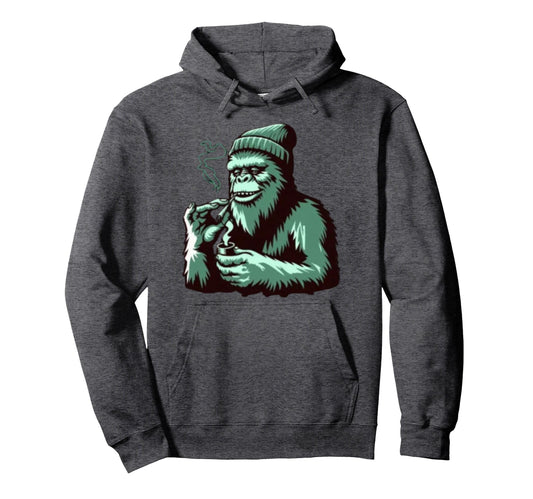 Bigfoot Smoking Weed Hoodie - Streetwear Style Men Women - T-Shirt, Sweatshirt, Hoodie