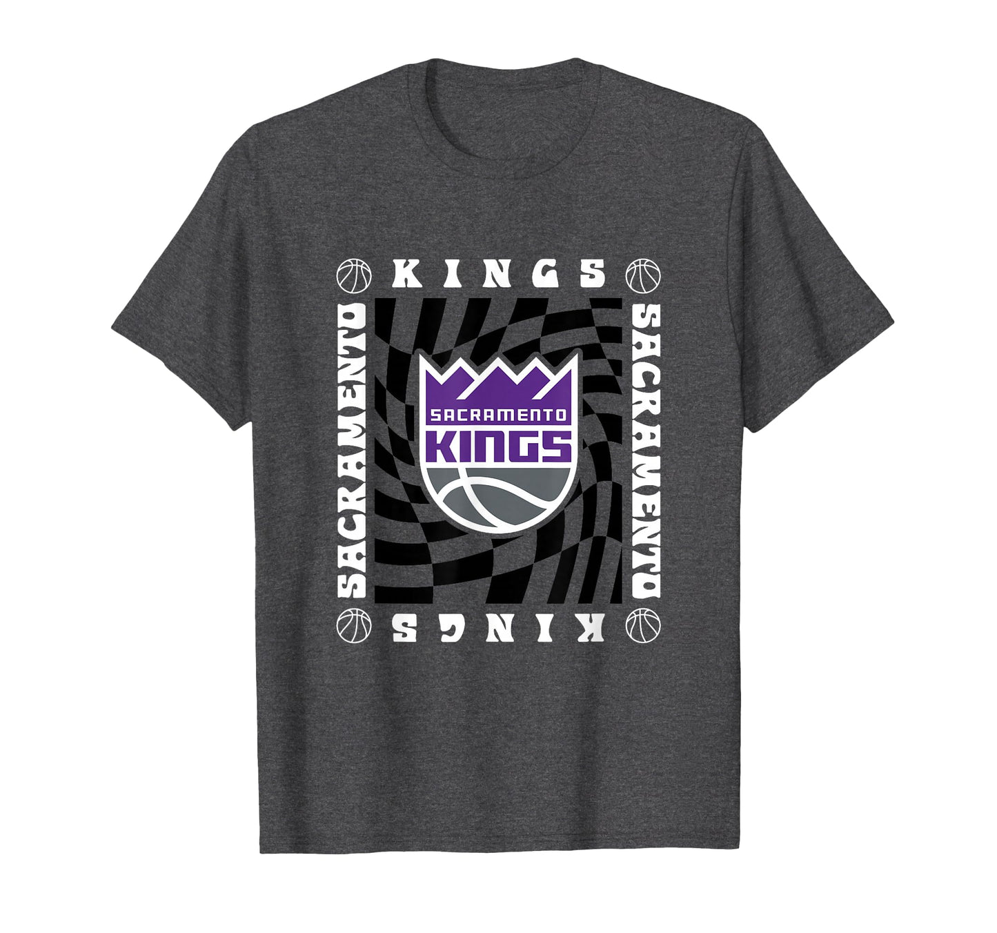 Nba Sacramento Kings Checkerboard Wave T-Shirt - Minimalist Print Men Women - T-Shirt, Sweatshirt, Hoodie