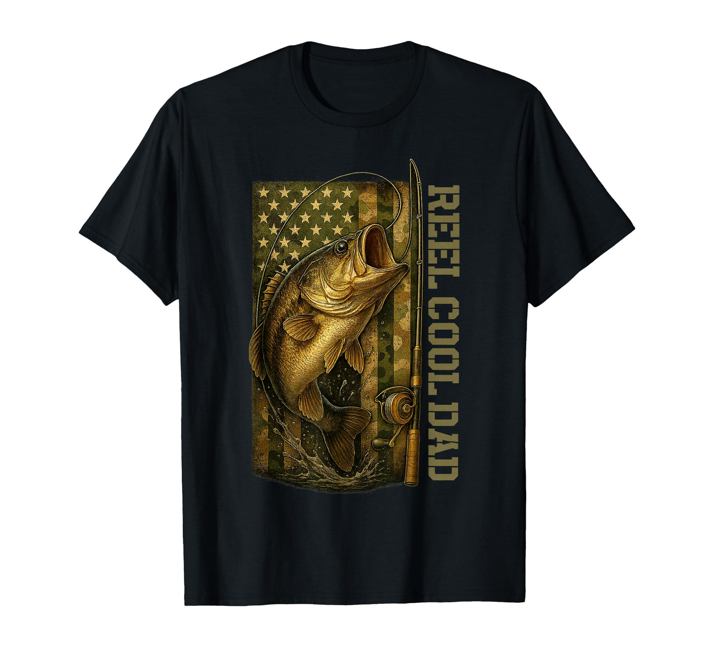 Camo American Flag Usa Proud Army Reel T-Shirt - Unique Graphic for Adults - T-Shirt, Sweatshirt, Hoodie