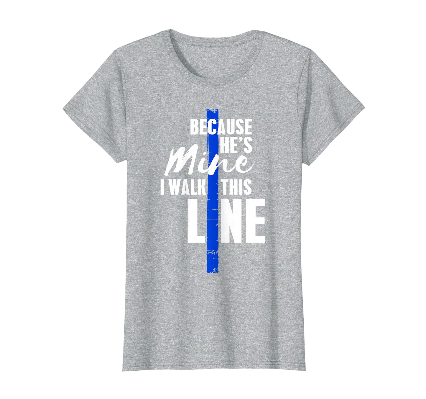 Womens Police Wife Thin Blue Line T-Shirt - Fun Novelty Design for Adults - T-Shirt, Sweatshirt, Hoodie