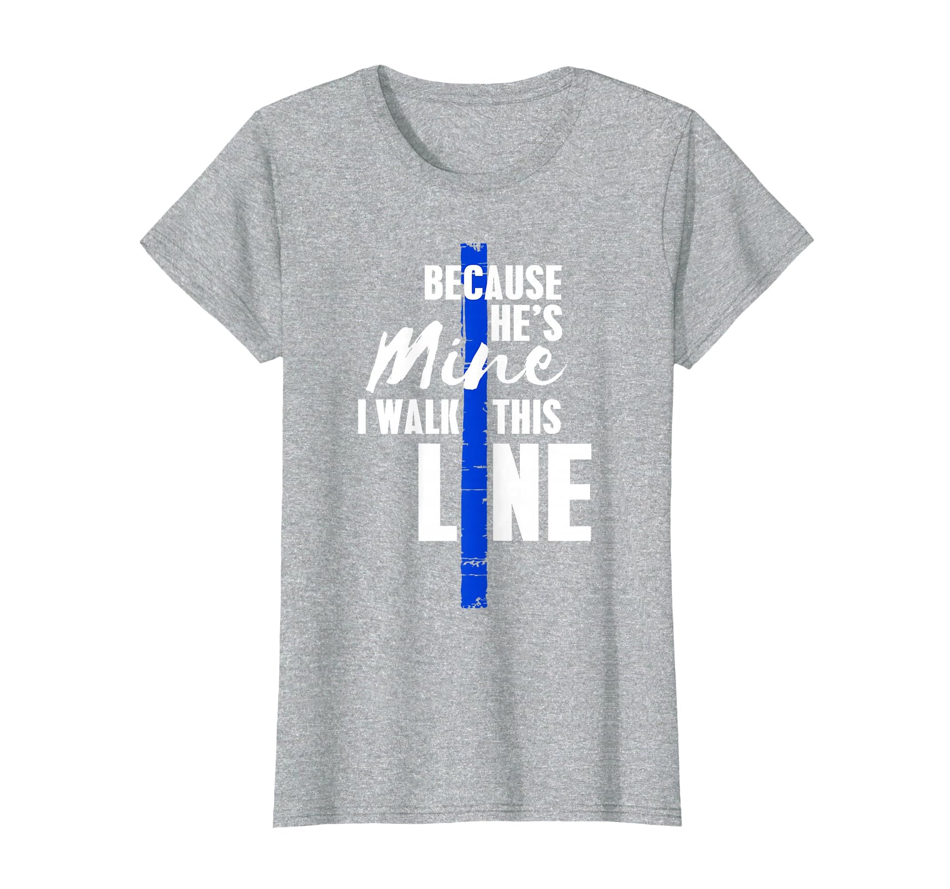 Womens Police Wife Thin Blue Line T-Shirt - Fun Novelty Design for Adults - T-Shirt, Sweatshirt, Hoodie