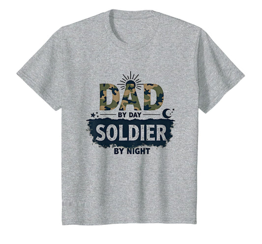 Army Dad Day Dad Night Soldier T-Shirt - Aesthetic Graphic for Adults - T-Shirt, Sweatshirt, Hoodie