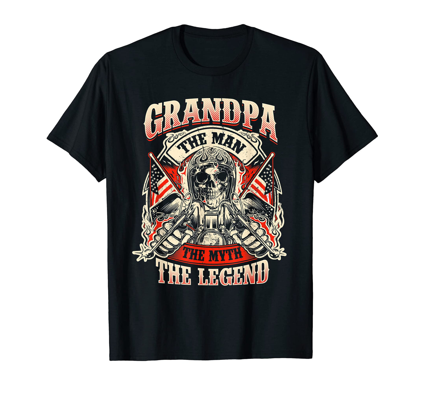 Grandpa Myth Legend Motorcycle T-Shirt - Fun Novelty Design for Adults - T-Shirt, Sweatshirt, Hoodie