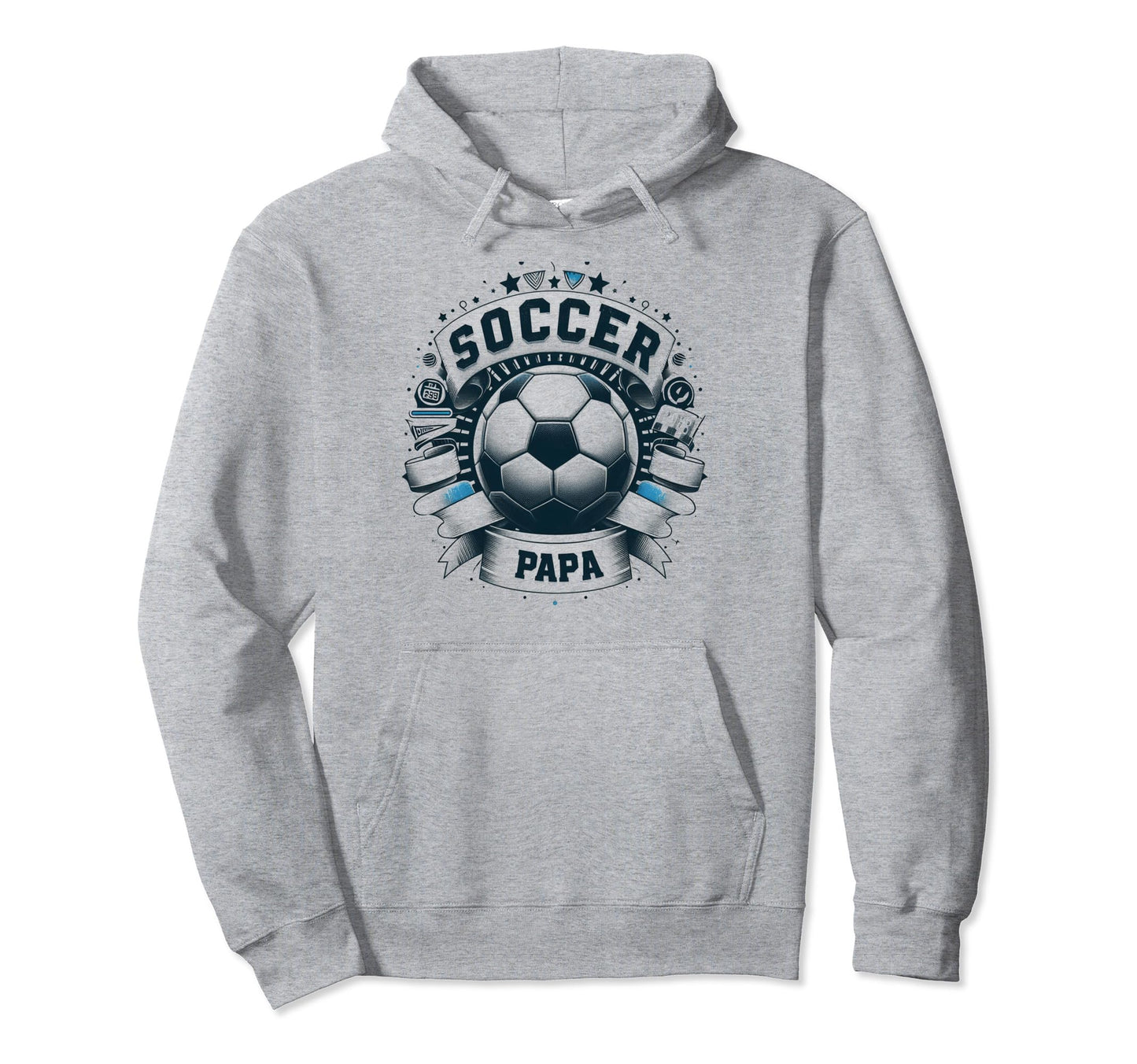 Soccer Papa Family Matching Dad Hoodie - Custom Art Print Men Women - T-Shirt, Sweatshirt, Hoodie