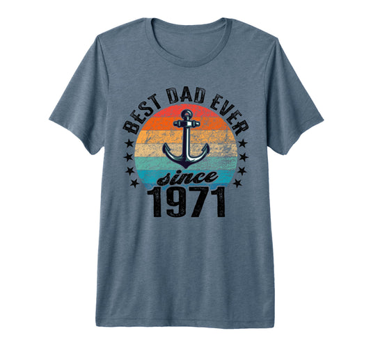 Best Dad World No Joke Dad Since 1971 T-Shirt - Minimalist Print Unisex - T-Shirt, Sweatshirt, Hoodie