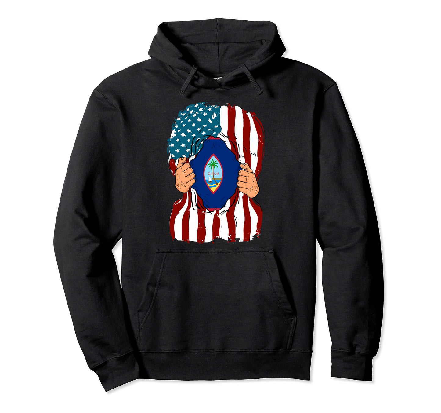 Guam Flag Blood Inside Me Home Pride Hoodie - Casual Everyday Wear Unisex - T-Shirt, Sweatshirt, Hoodie