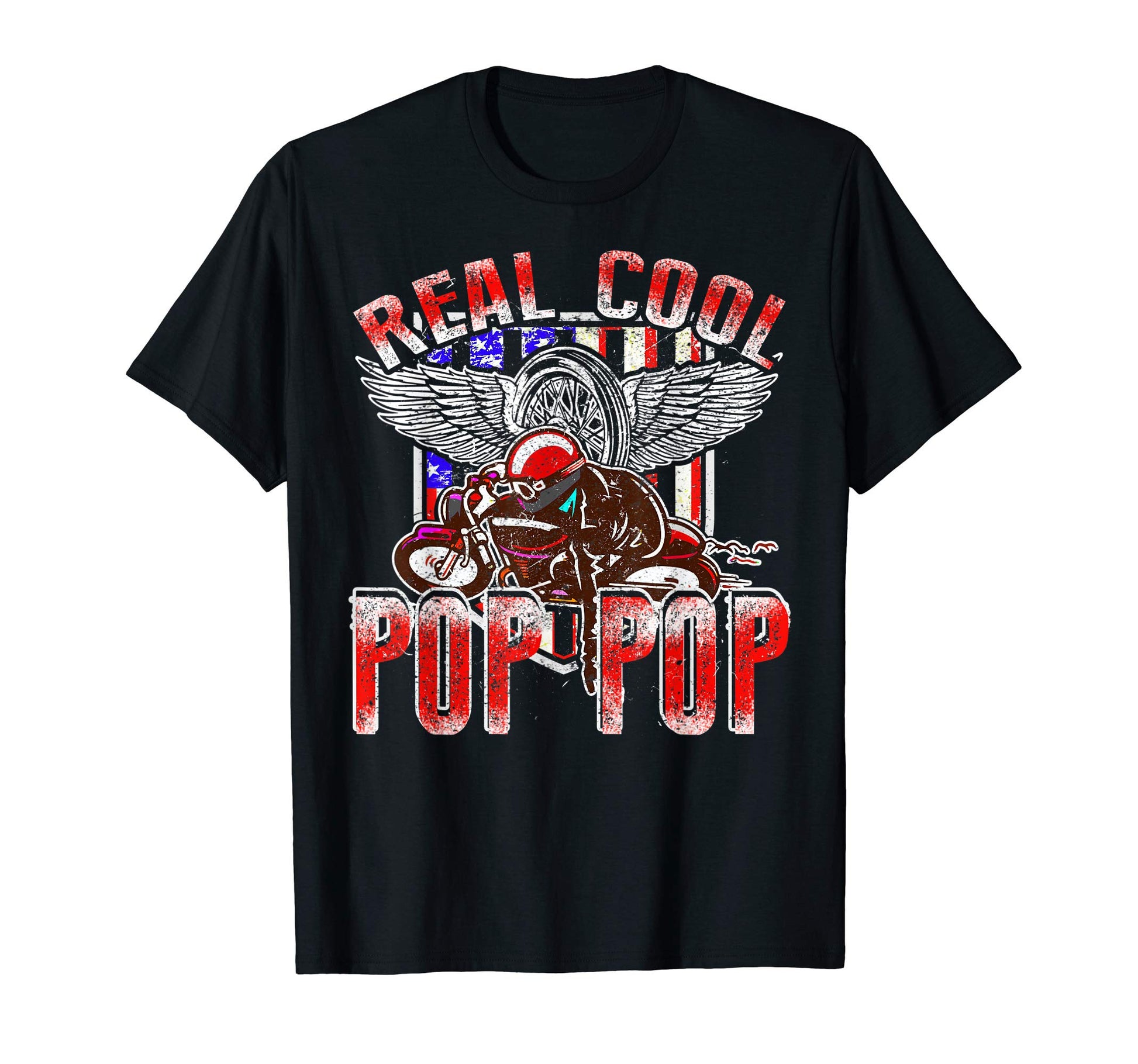 Mens Real Pop Pop Biker Racing Gift T-Shirt - Custom Art Print Men Women - T-Shirt, Sweatshirt, Hoodie