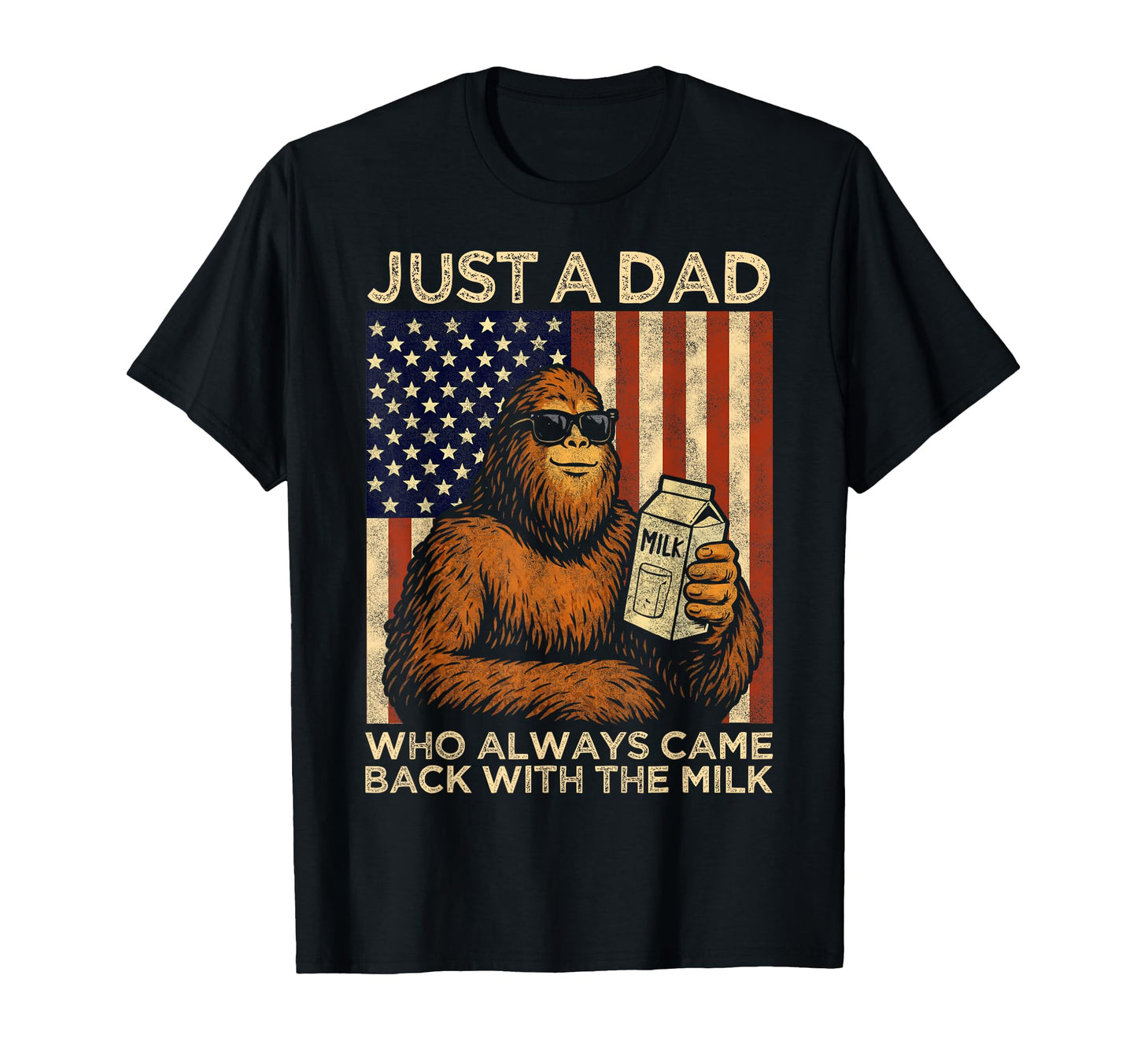 Fathers Day Bigfoot Papa Just Dad T-Shirt - Aesthetic Graphic for Adults - T-Shirt, Sweatshirt, Hoodie