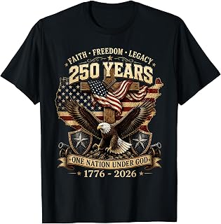 250 Years Faith Freedom Legacy Eagle 250th Anniversary USA T-Shirt Unisex T-shirt, Sweatshirt, Hoodie, Long Sleeve Tee - T-Shirt, Sweatshirt, Hoodie