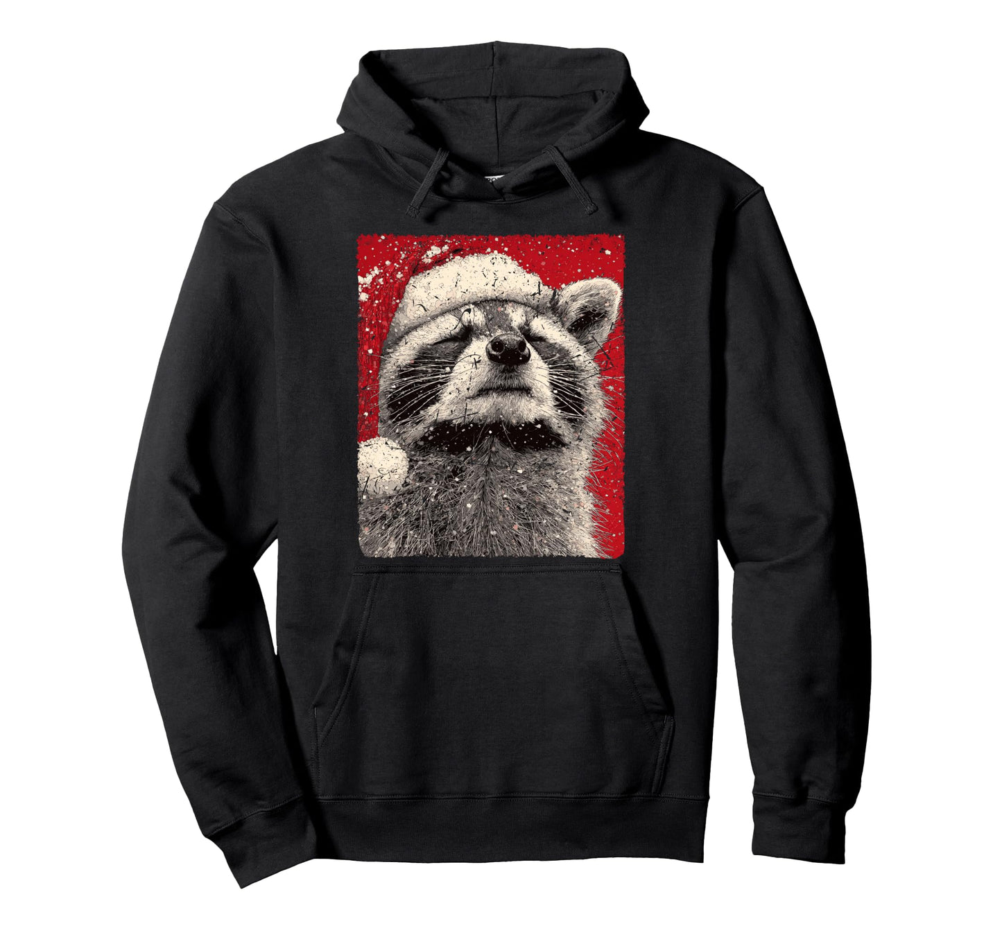 Pop Art Raccoon Winter Designer Hoodie - Custom Art Print for Adults - T-Shirt, Sweatshirt, Hoodie