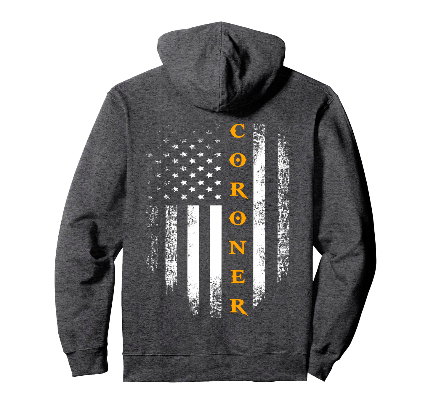 Coroner American Flag Police Gift Hoodie - Unique Graphic for Adults - T-Shirt, Sweatshirt, Hoodie