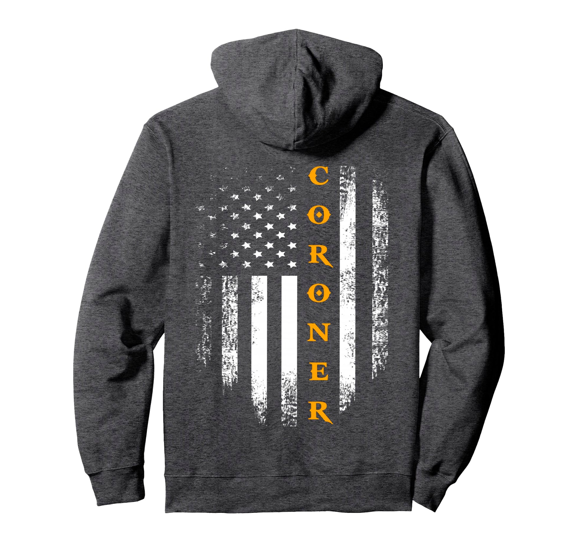 Coroner American Flag Police Gift Hoodie - Unique Graphic for Adults - T-Shirt, Sweatshirt, Hoodie