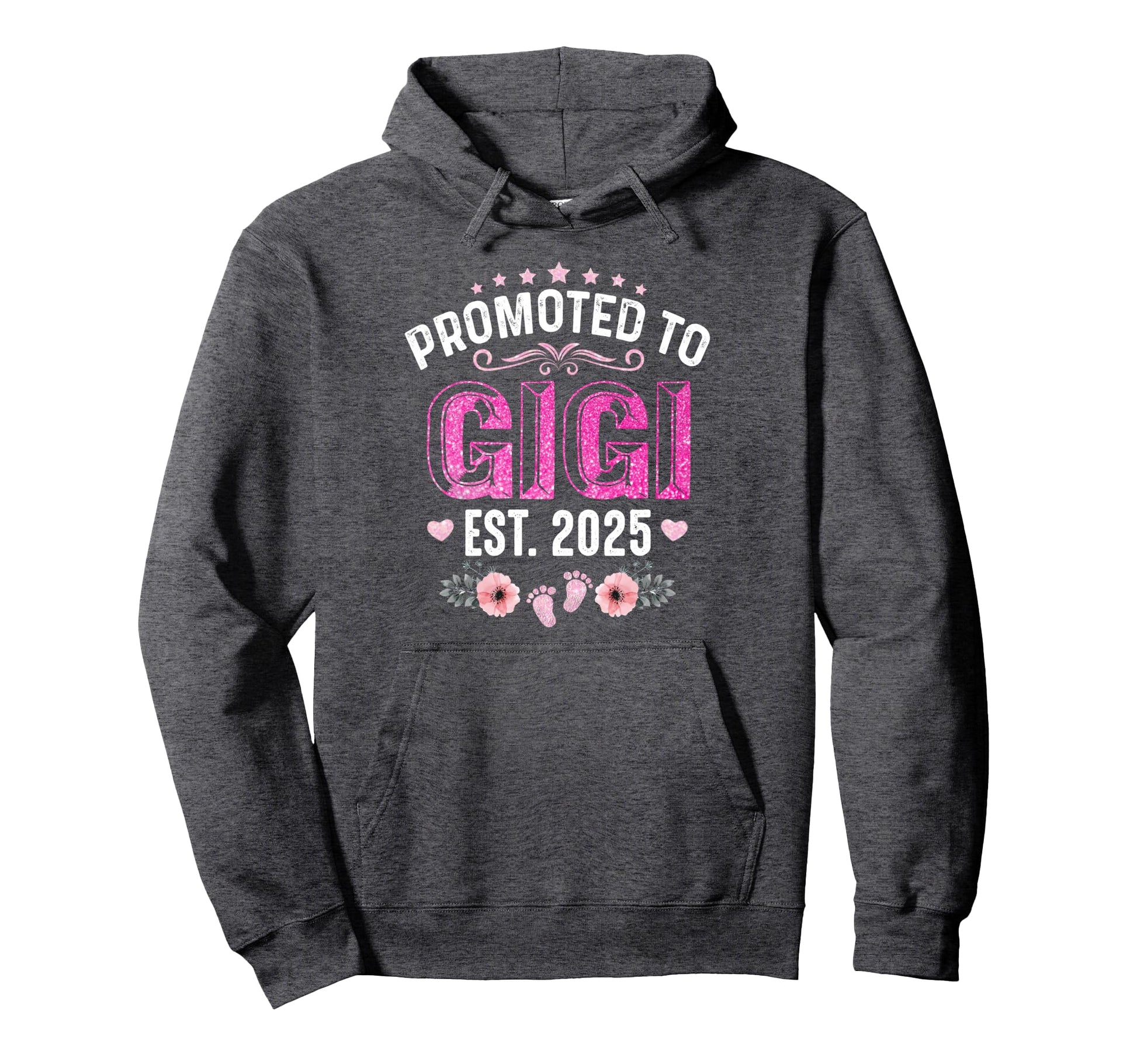 Promoted To Gigi Est 2025 Funny Floral Hoodie - Unique Graphic Men Women - T-Shirt, Sweatshirt, Hoodie