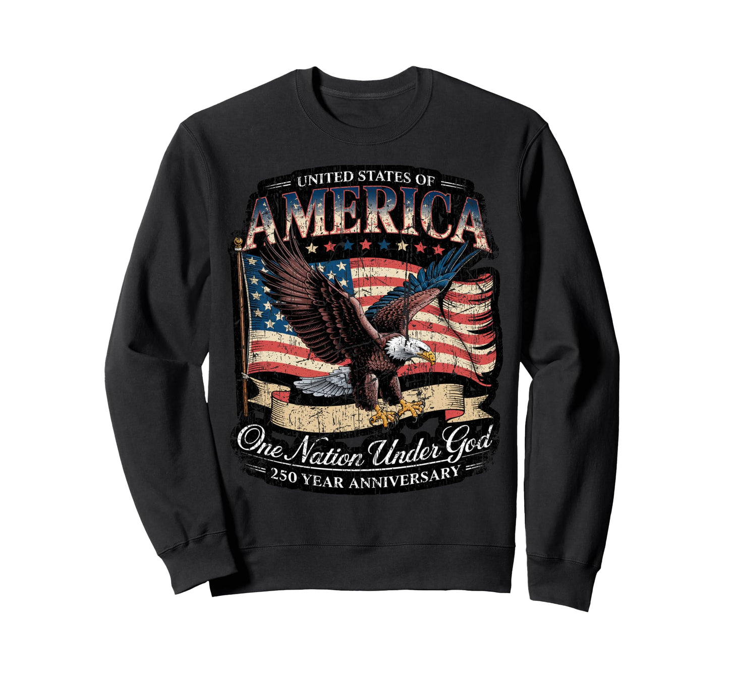 250 Year American Flag Womens Sweatshirt - Custom Art Print Men Women - T-Shirt, Sweatshirt, Hoodie
