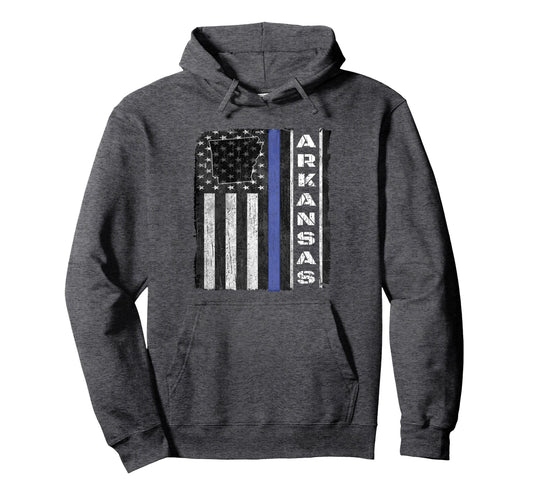 Arkansas Thin Blue Line Police Week Hoodie - Aesthetic Graphic for Adults - T-Shirt, Sweatshirt, Hoodie