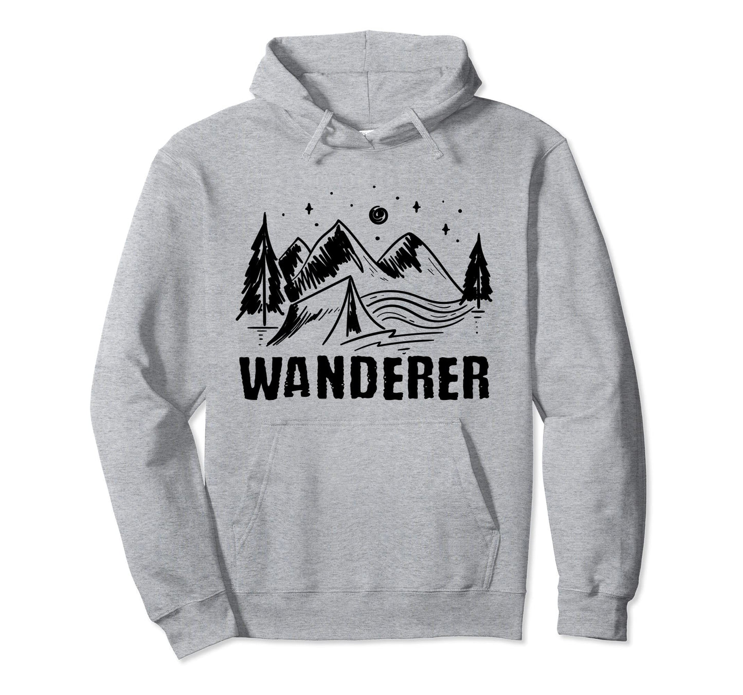 Wanderer Camping Outdoor Nature Hoodie - Fun Novelty Design Men Women - T-Shirt, Sweatshirt, Hoodie