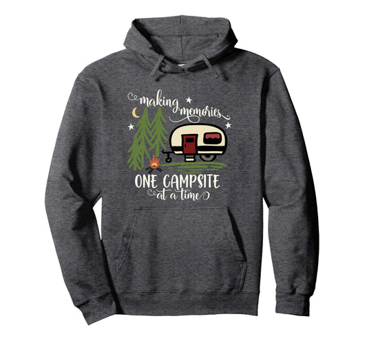 Awesome Making Memories One Campsite Time Hoodie - Minimalist Print Unisex - T-Shirt, Sweatshirt, Hoodie