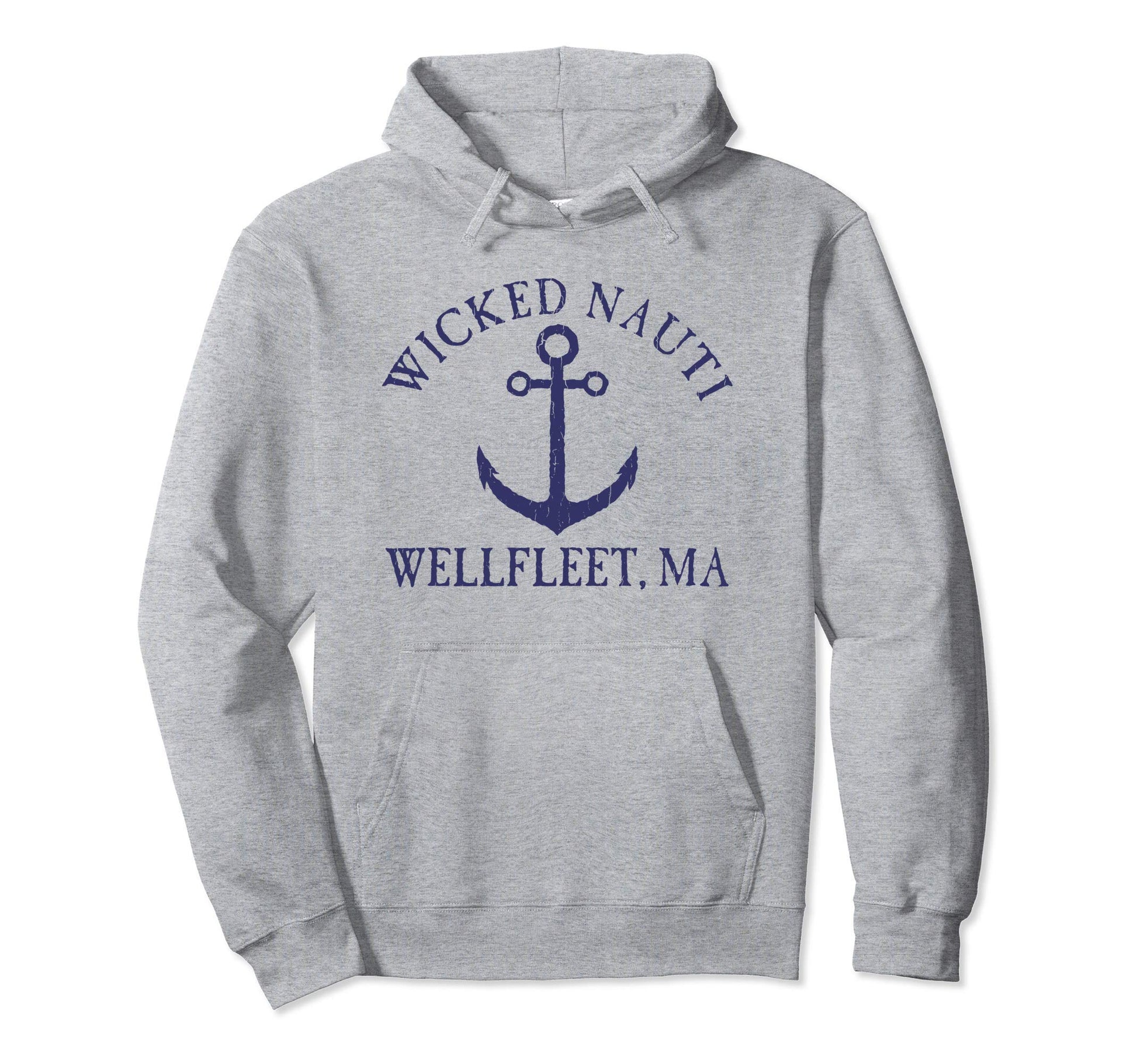 Wicked Nauti Wellfleet Nautical Hoodie - Minimalist Print Men Women - T-Shirt, Sweatshirt, Hoodie