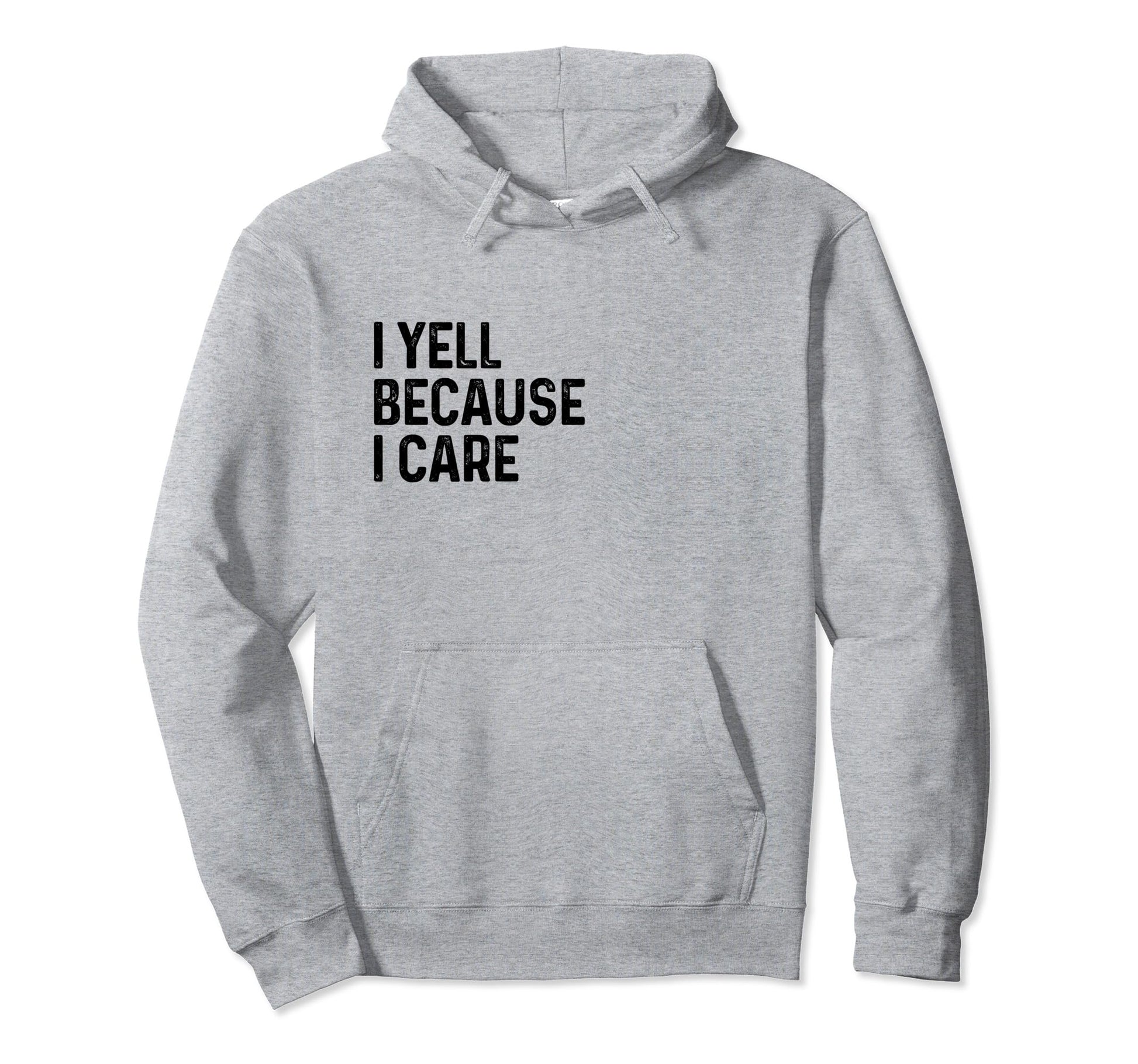 I Yell Because I Care Soccer Baseball Hoodie - Graphic Print for Adults - T-Shirt, Sweatshirt, Hoodie