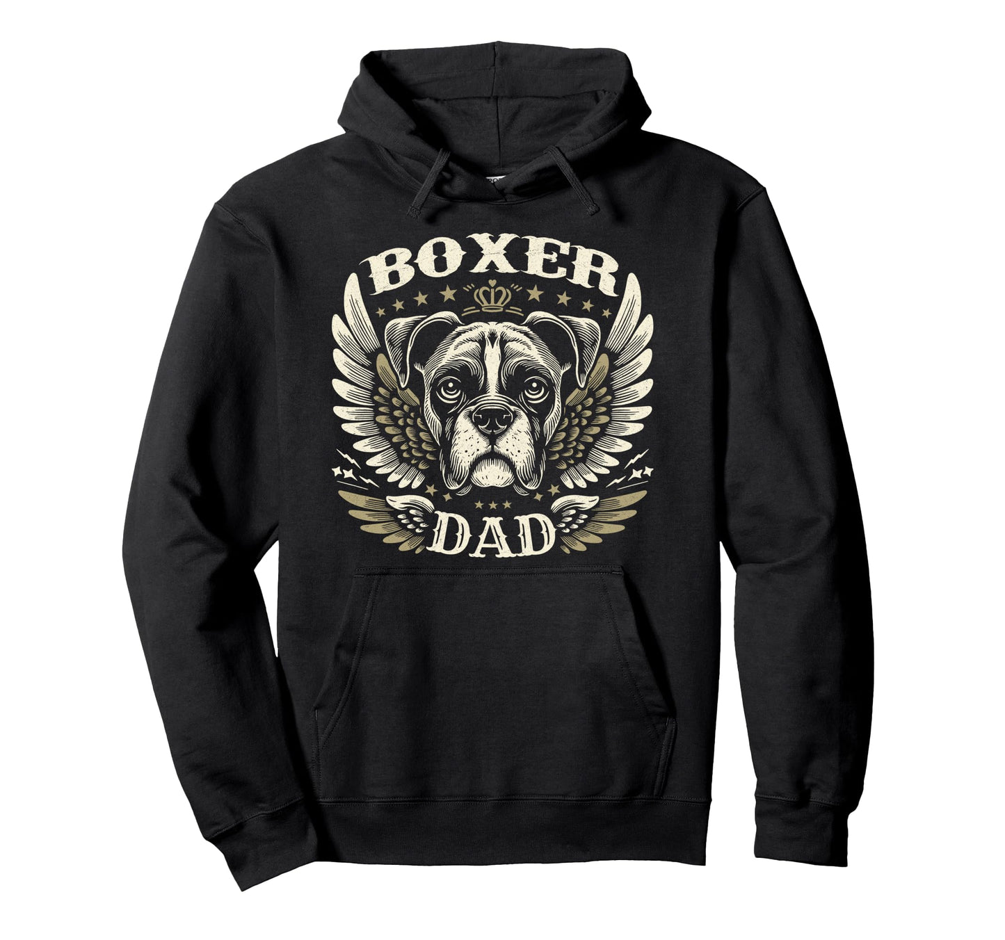 Boxer Dad Biker Wings Motorcycle Lover Boxer Hoodie - Graphic Print Unisex - T-Shirt, Sweatshirt, Hoodie
