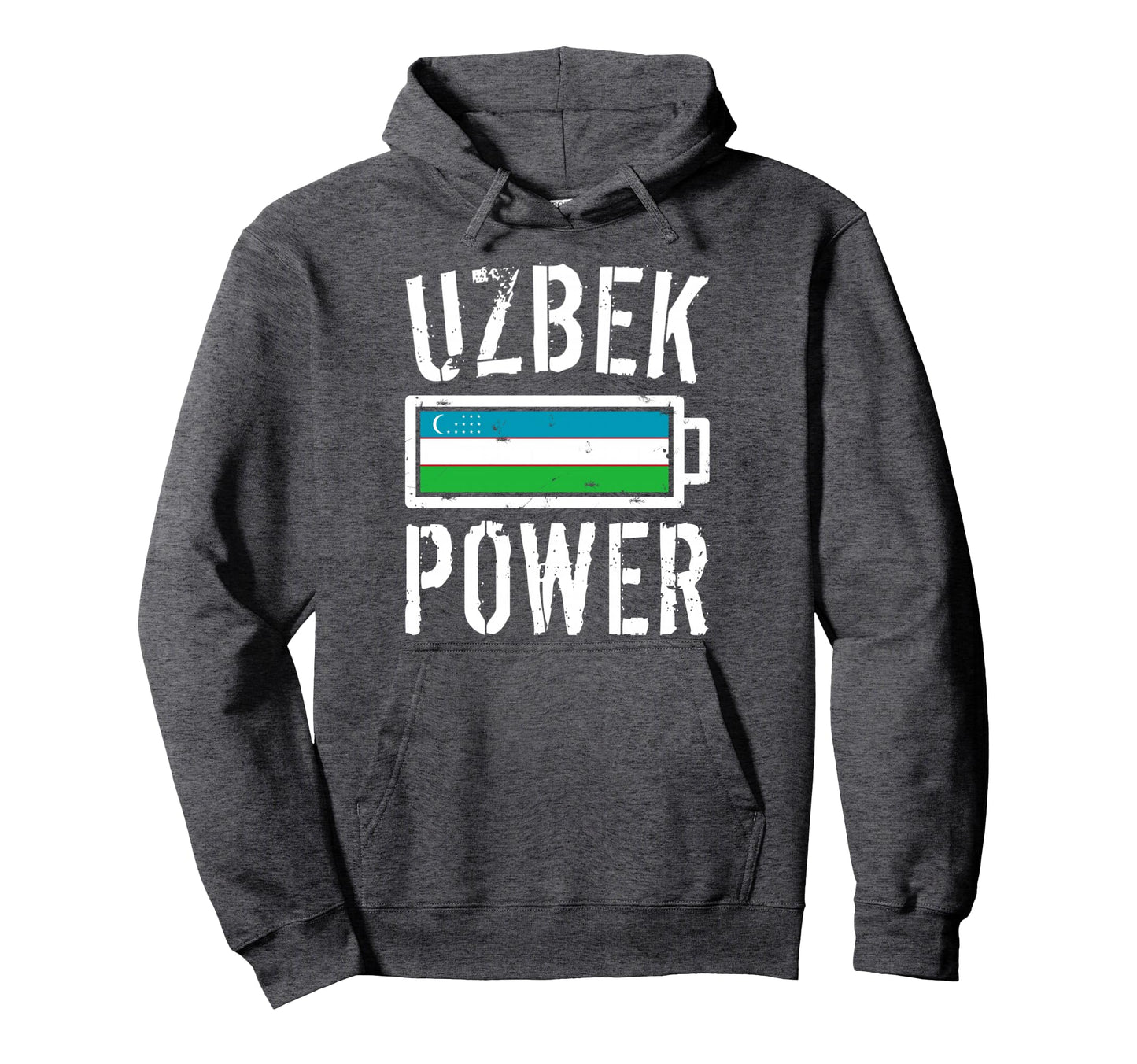 Uzbekistan Flag Uzbek Power Battery Proud Hoodie - Minimalist Print Unisex - T-Shirt, Sweatshirt, Hoodie