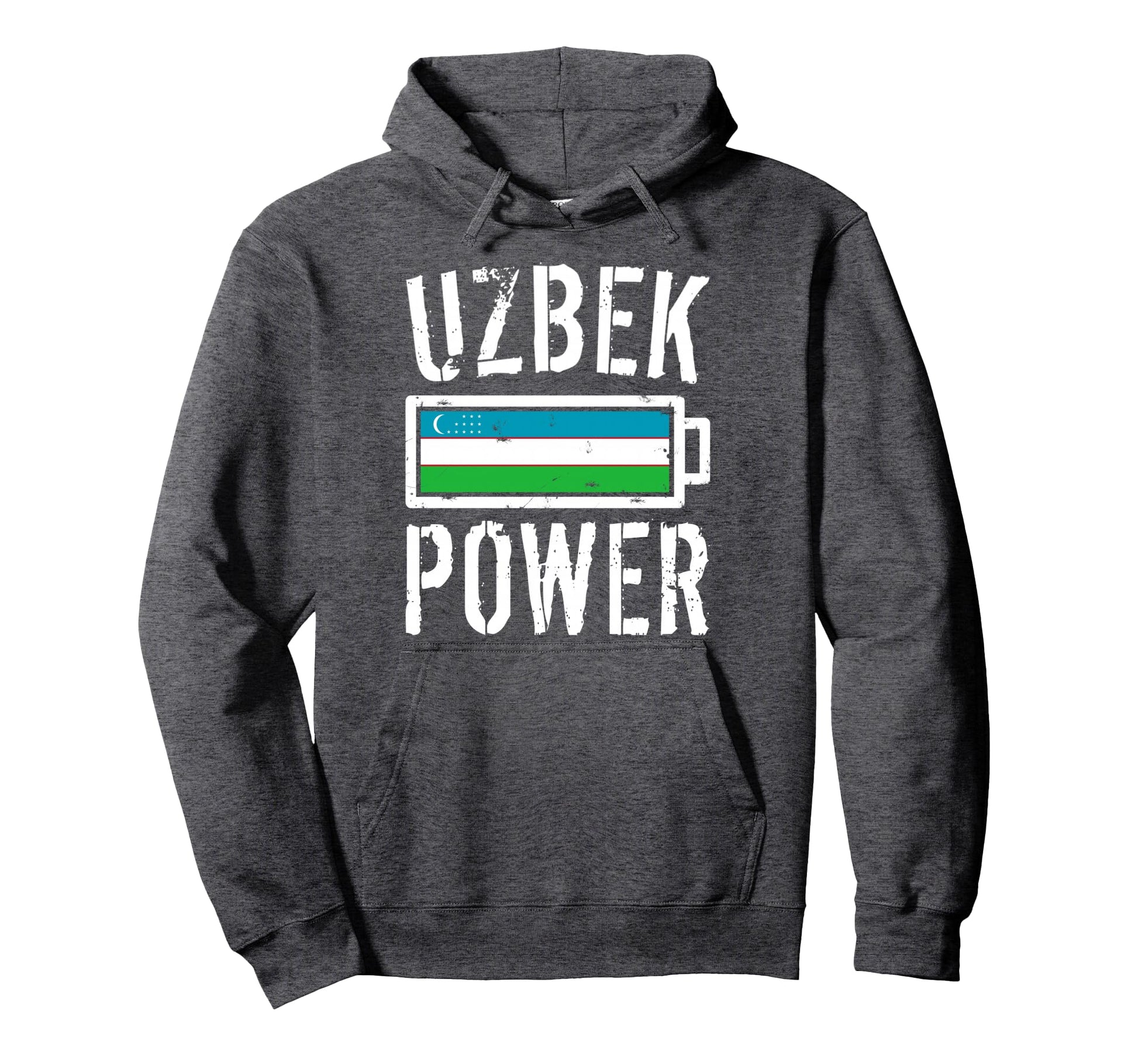 Uzbekistan Flag Uzbek Power Battery Proud Hoodie - Minimalist Print Unisex - T-Shirt, Sweatshirt, Hoodie