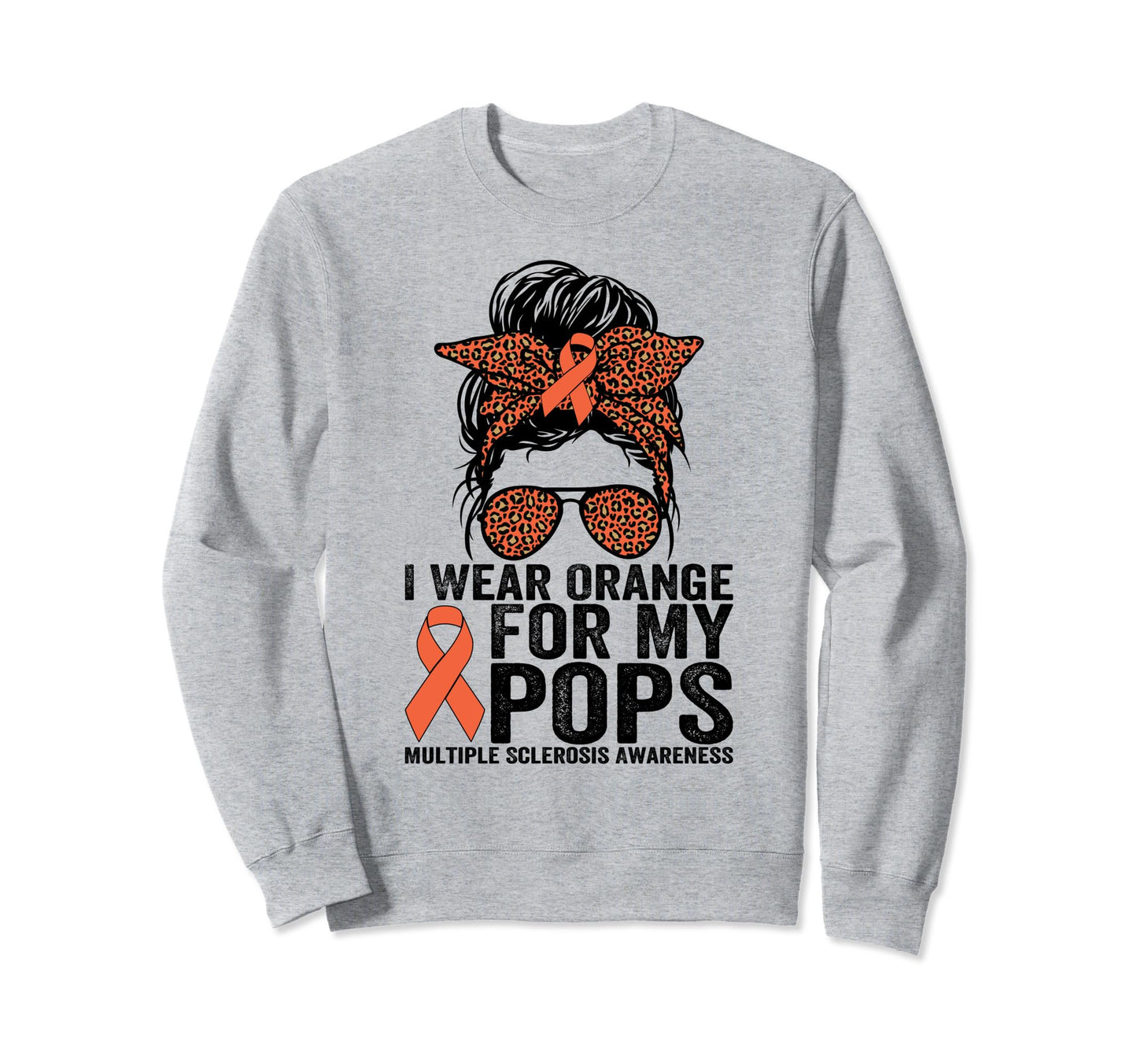 I Wear Orange My Pops Leopard Sweatshirt - Aesthetic Graphic Men Women - T-Shirt, Sweatshirt, Hoodie