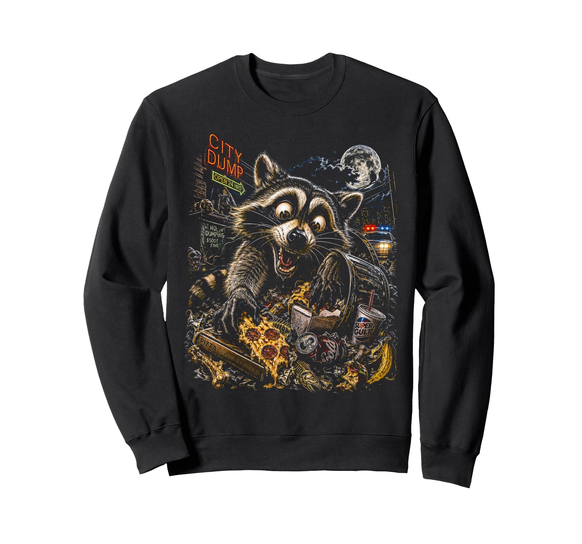 80S Raccoon Feral Trash Streetwear Sweatshirt - Aesthetic Graphic Unisex - T-Shirt, Sweatshirt, Hoodie