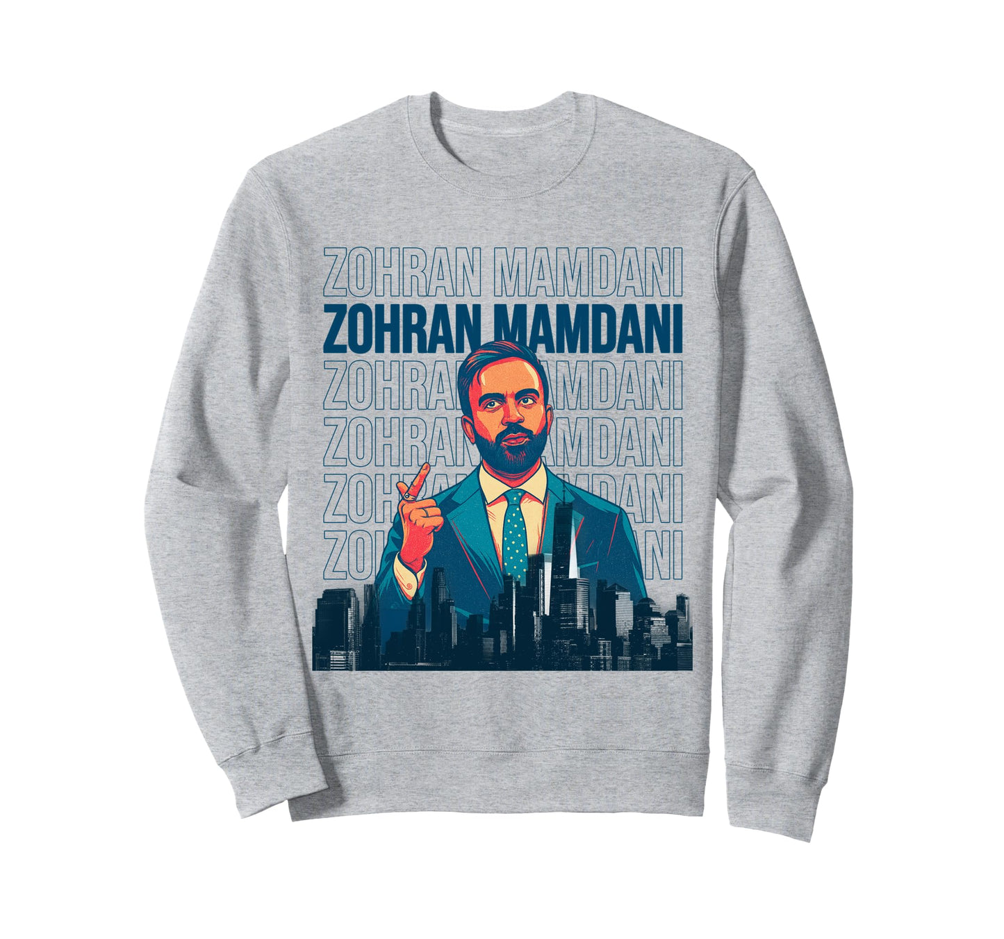 Zohran Mamdani Nyc Mayor Pop Art Sweatshirt - Fun Novelty Design Unisex - T-Shirt, Sweatshirt, Hoodie