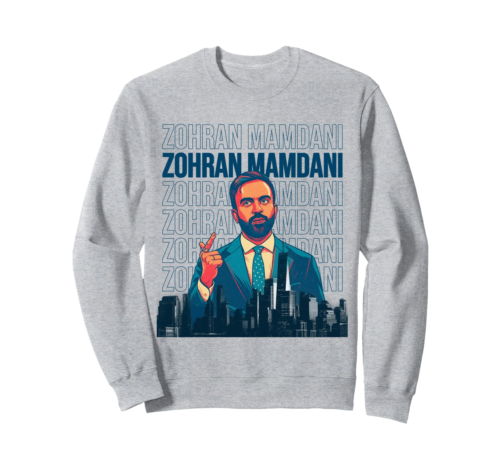 Zohran Mamdani Nyc Mayor Pop Art Sweatshirt - Fun Novelty Design Unisex - T-Shirt, Sweatshirt, Hoodie