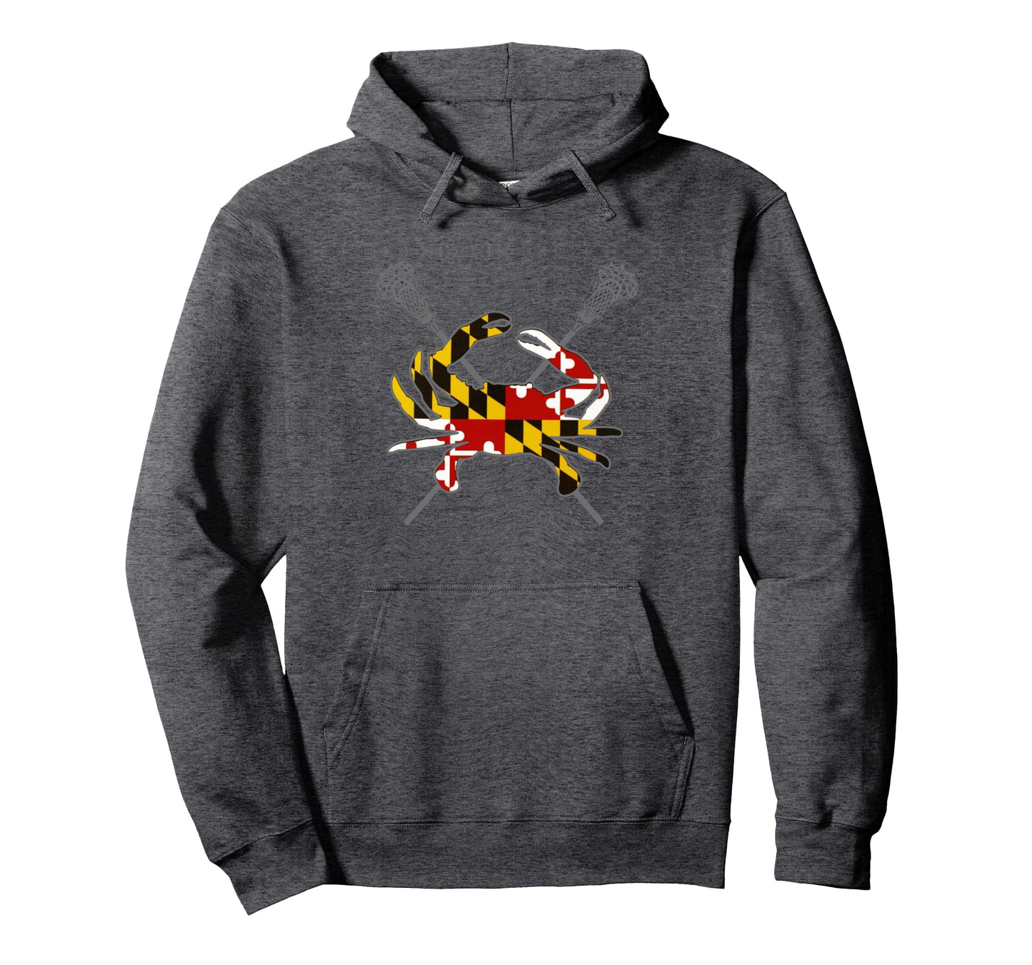 Maryland Crab Lacrosse Crossed Stick Hoodie - Aesthetic Graphic for Adults - T-Shirt, Sweatshirt, Hoodie