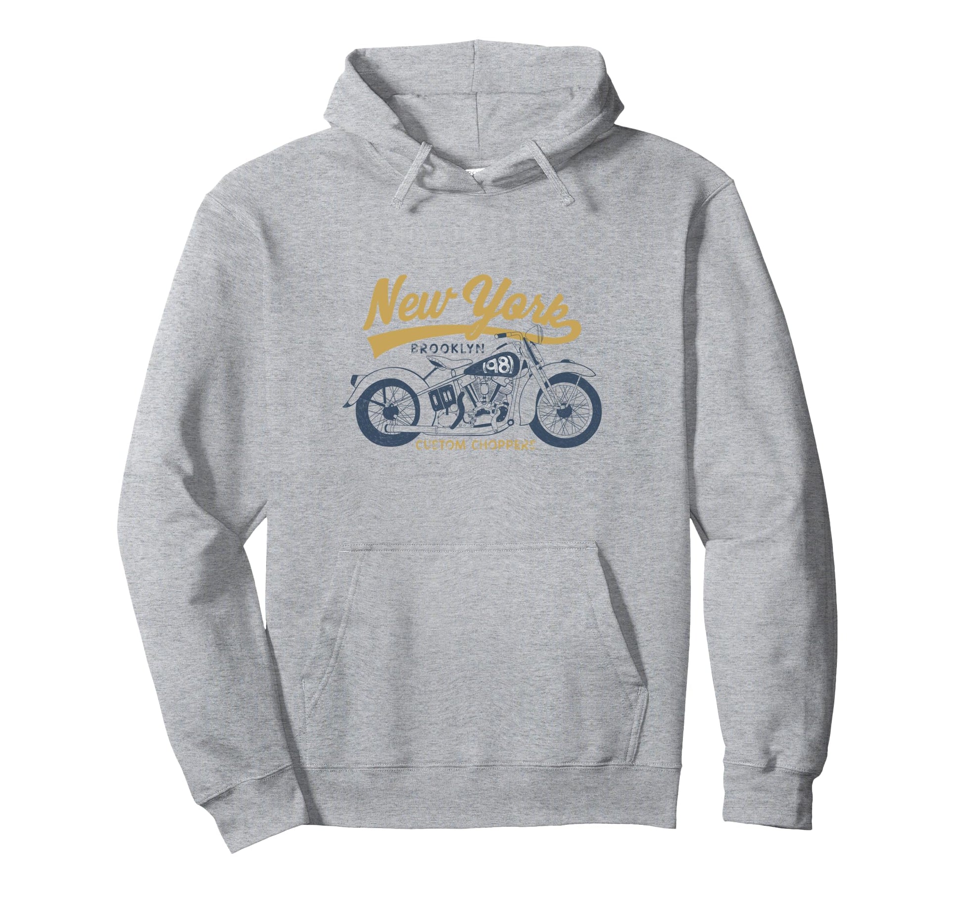 Motorcycle Brooklyn New York Chopper Hoodie - Custom Art Print for Adults - T-Shirt, Sweatshirt, Hoodie